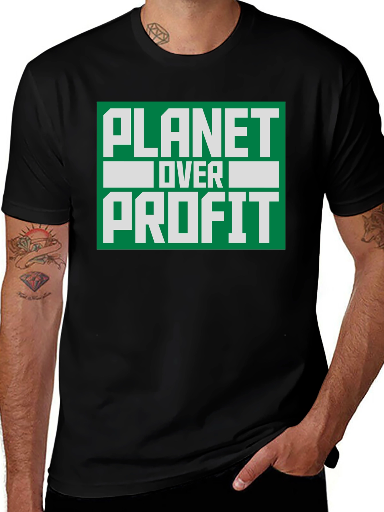 Variant 24 of Planet Over Profit T-Shirt - Eco-Friendly Activism
