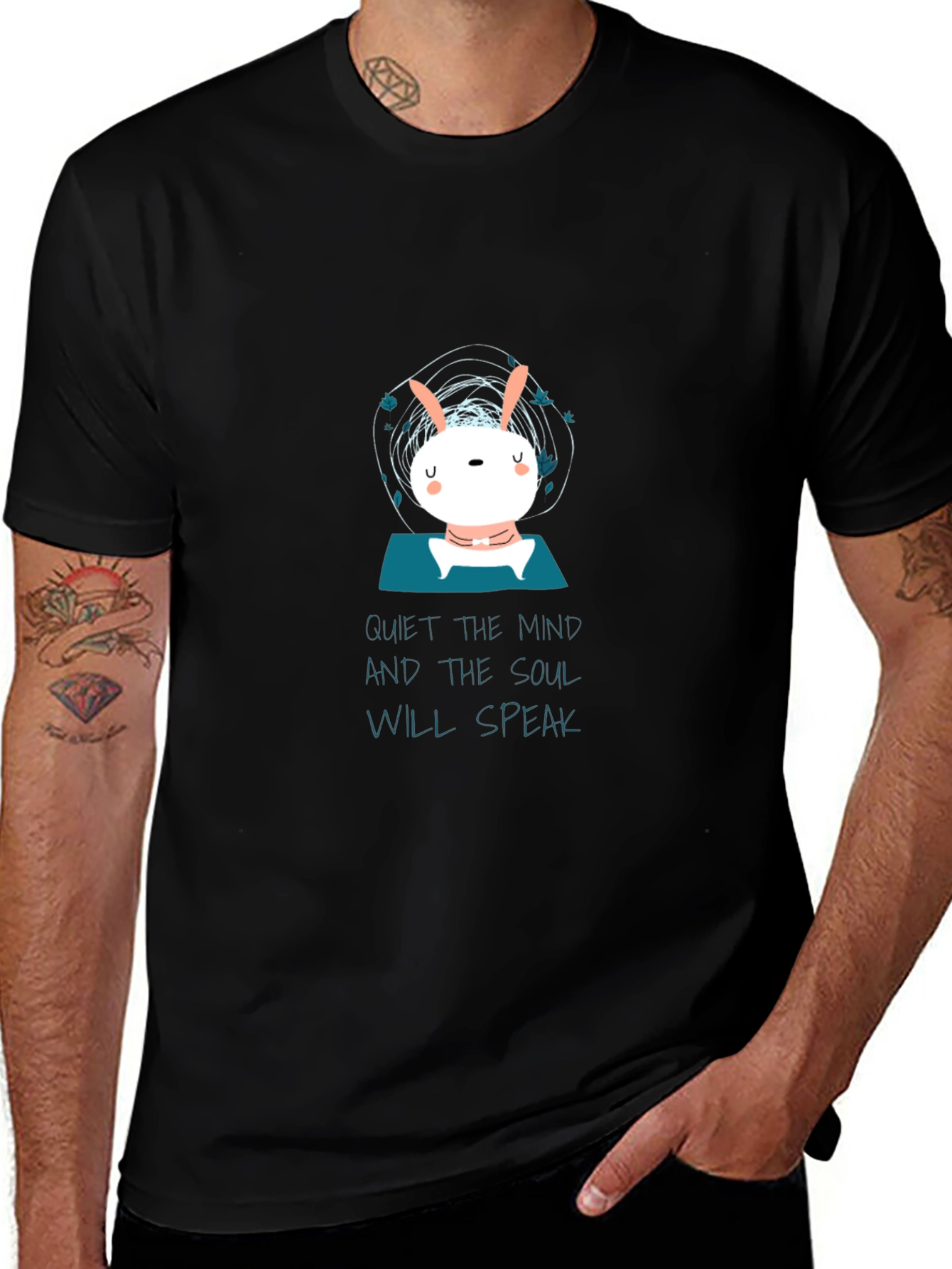 Variant 28 of Quiet the Mind T-Shirt - Zen Bunny Meditation