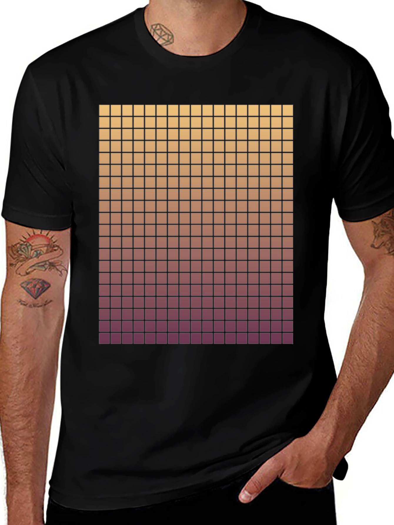 Variant 18 of Gradient Grid Graphic Tee - Modern Style