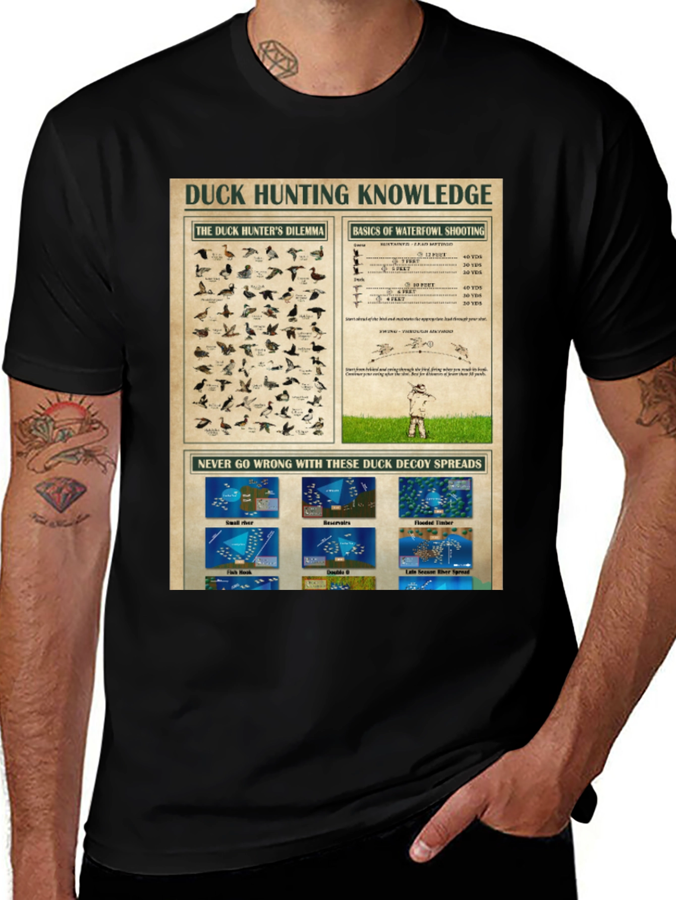 Variant 10 of Duck Hunting Knowledge Black T-Shirt