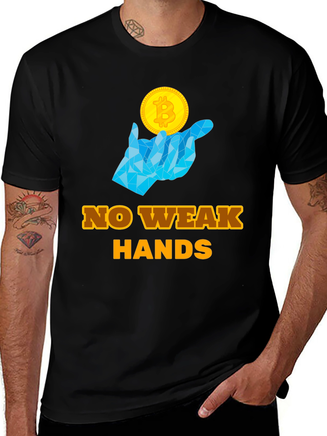 No Weak Hands Bitcoin T-Shirt - Crypto HODL Tee