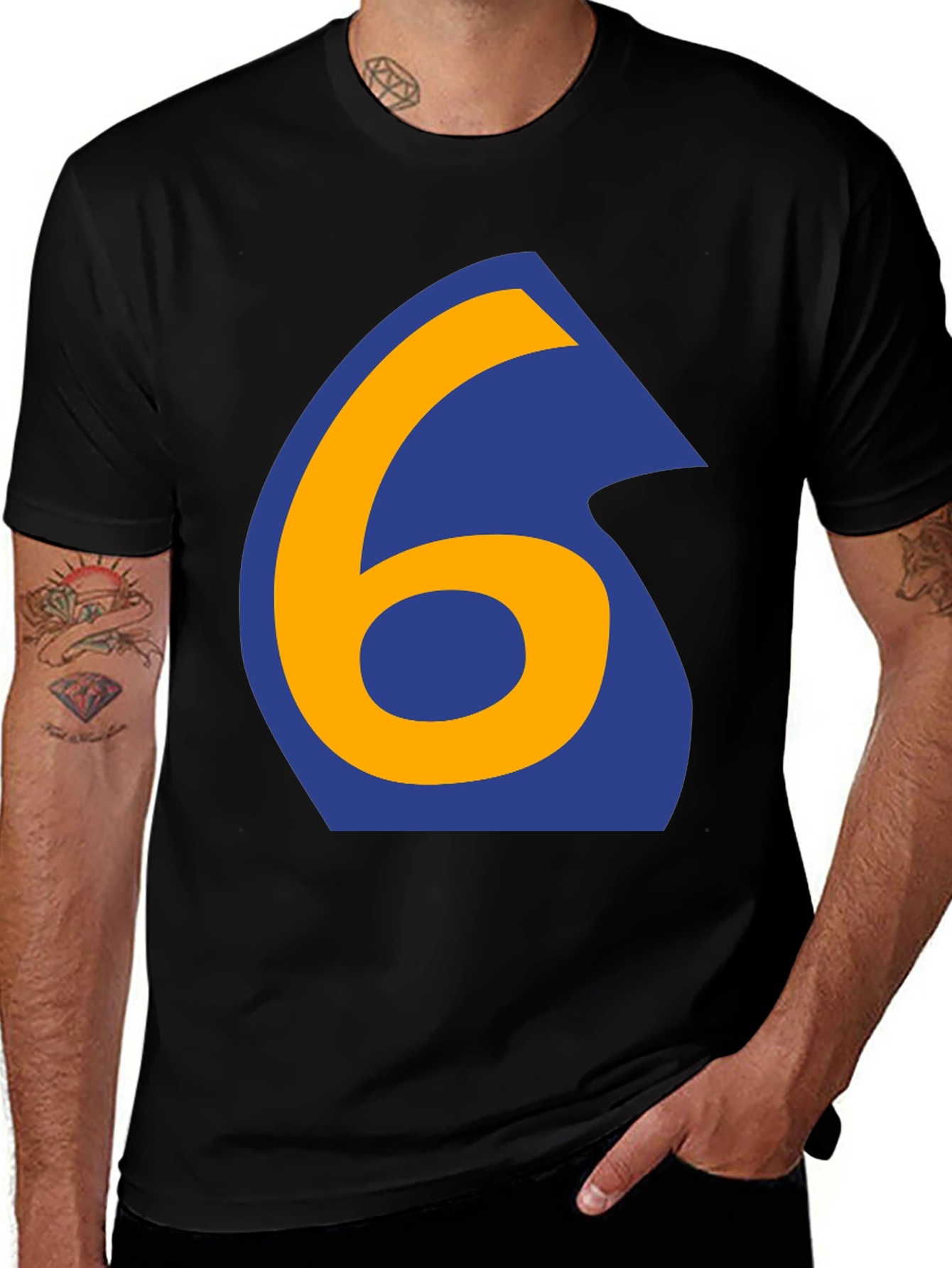 Variant 7 of Bold Number 6 Graphic Tee