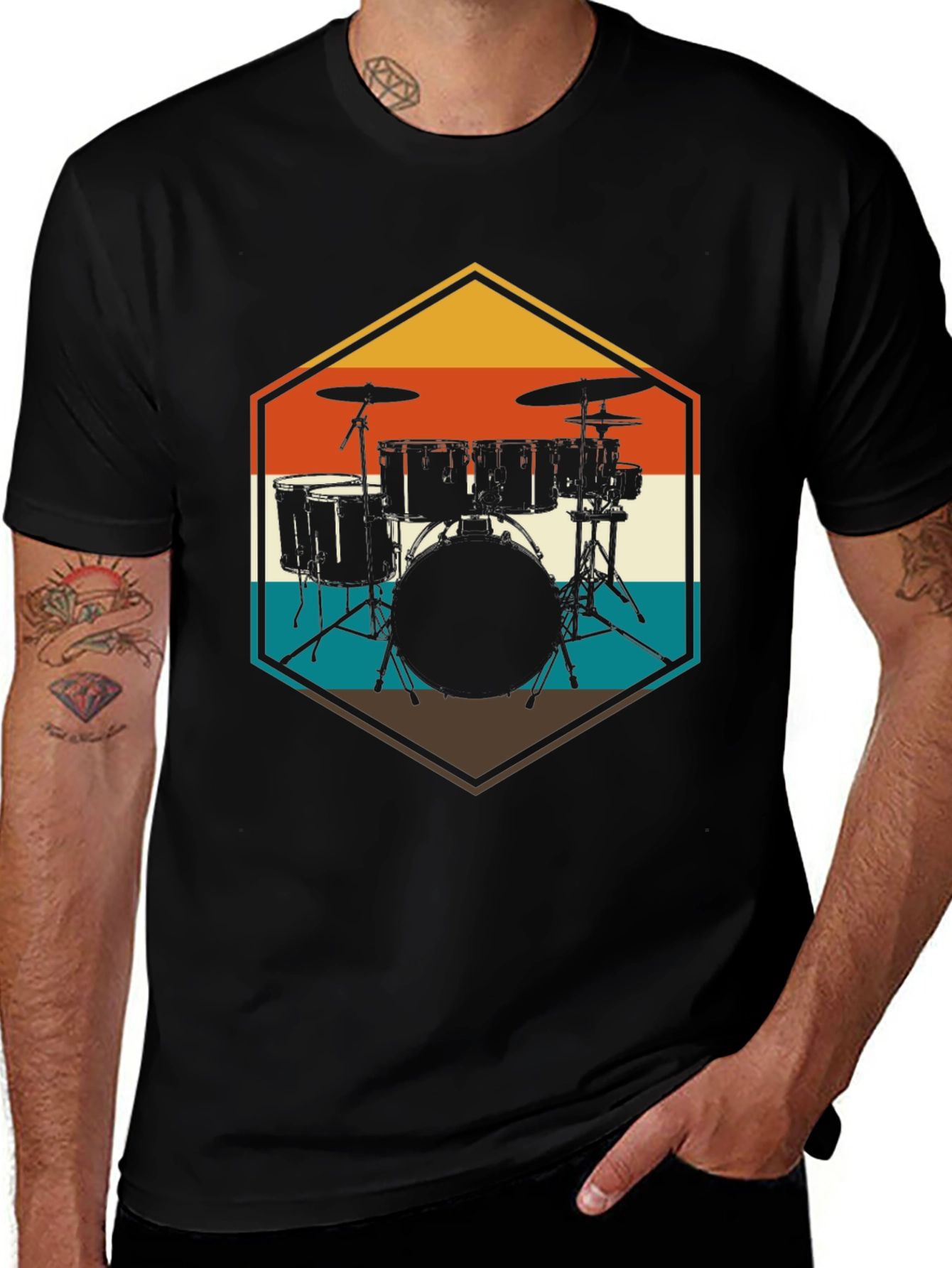 Variant 16 of Vintage Drum Set T-Shirt - Retro Style