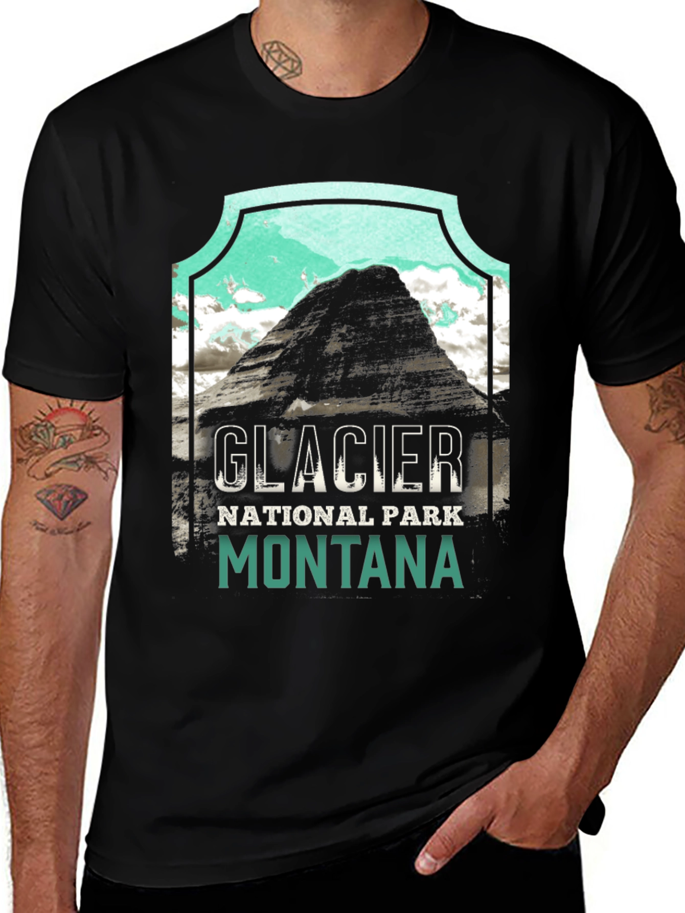 Variant 2 of Glacier National Park Montana Graphic T-Shirt