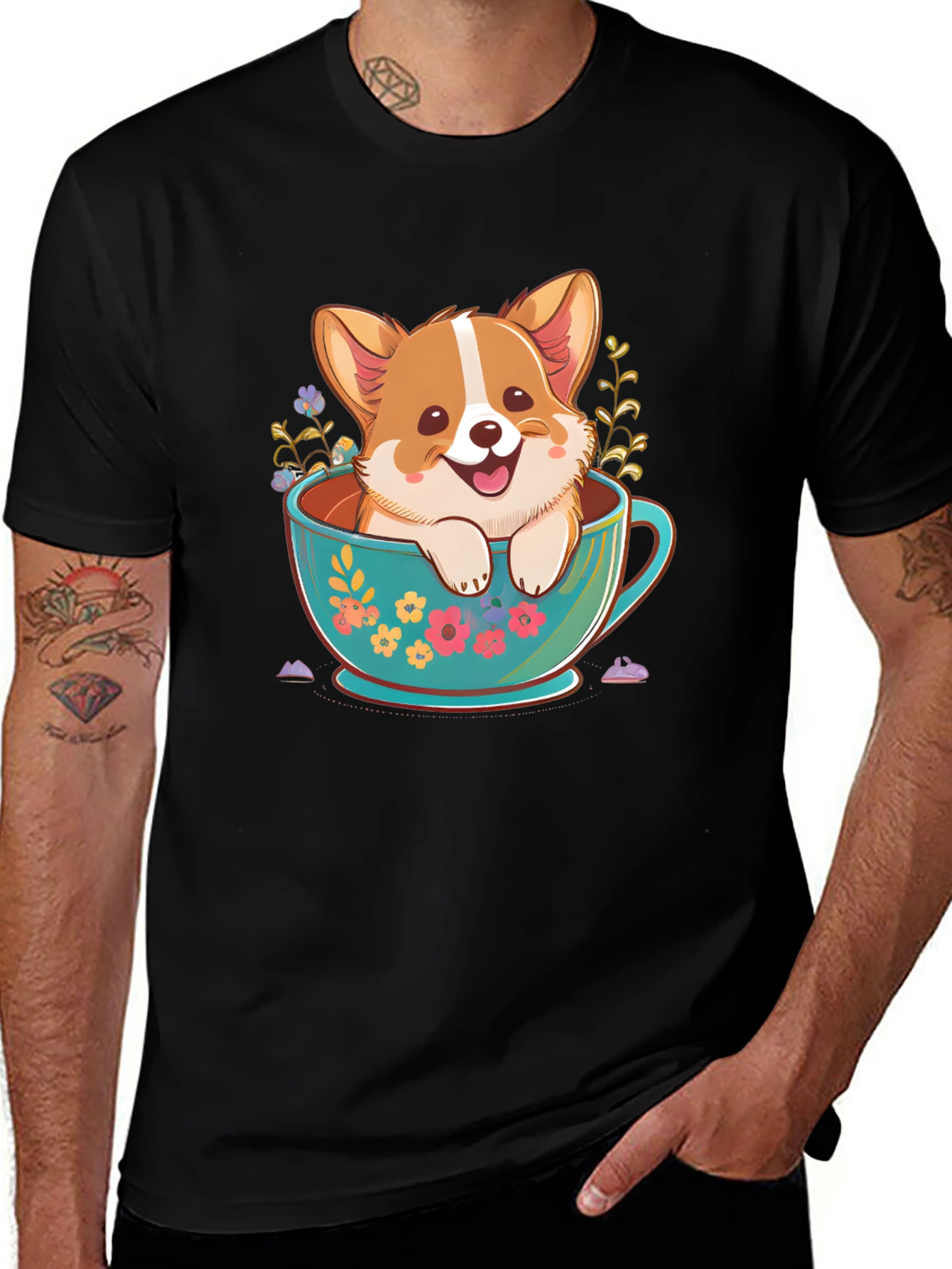 Corgi in Teacup Graphic Tee
