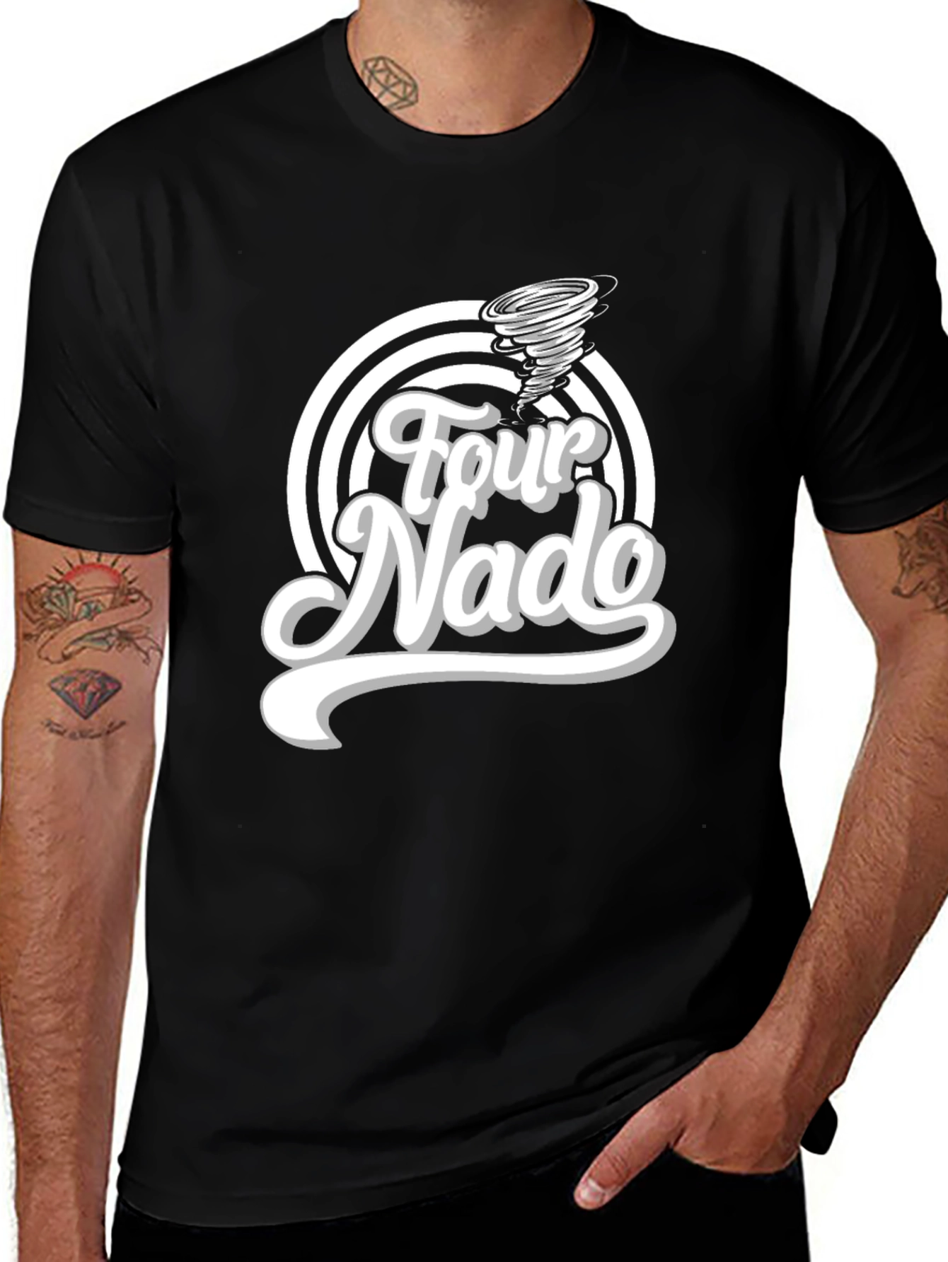 Variant 22 of Four Nado Black Graphic Tee - Men's Novelty T-Shirt