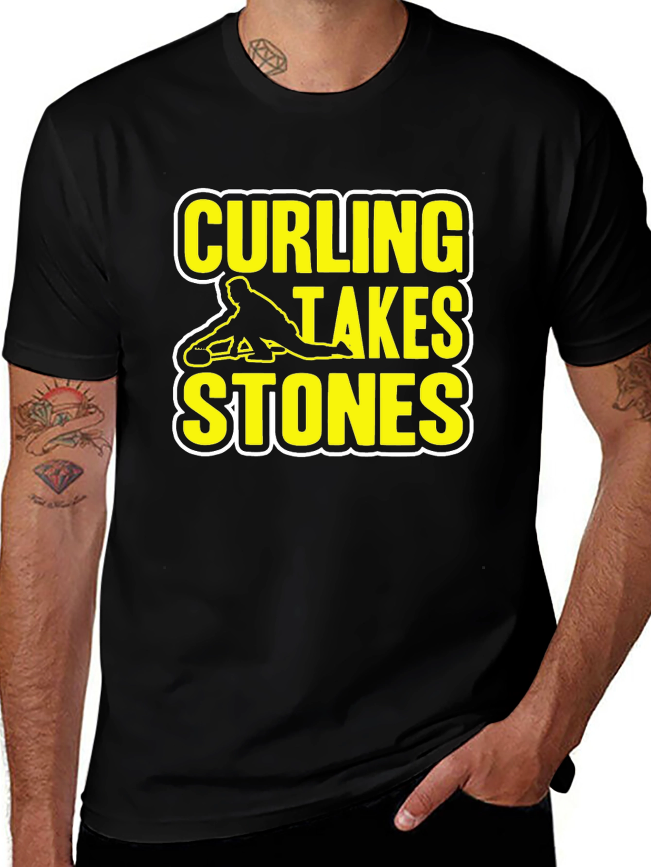 Variant 13 of Curling Takes Stones T-Shirt - Unique Design