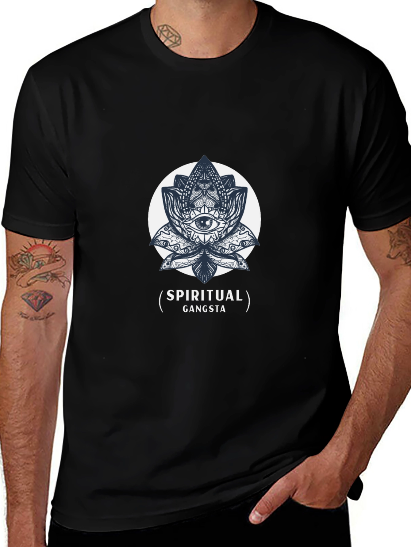 Spiritual Gangsta Graphic Tee - Black Cotton