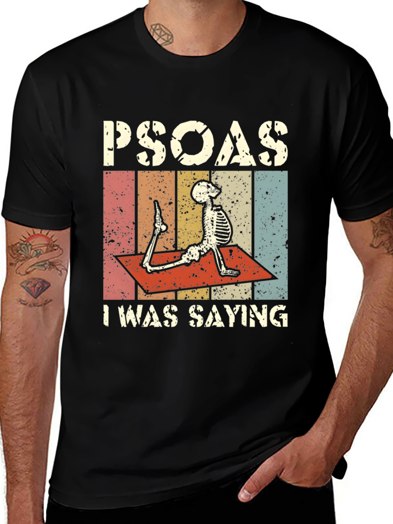 Variant 13 of Psoas Yoga Skeleton Graphic Tee