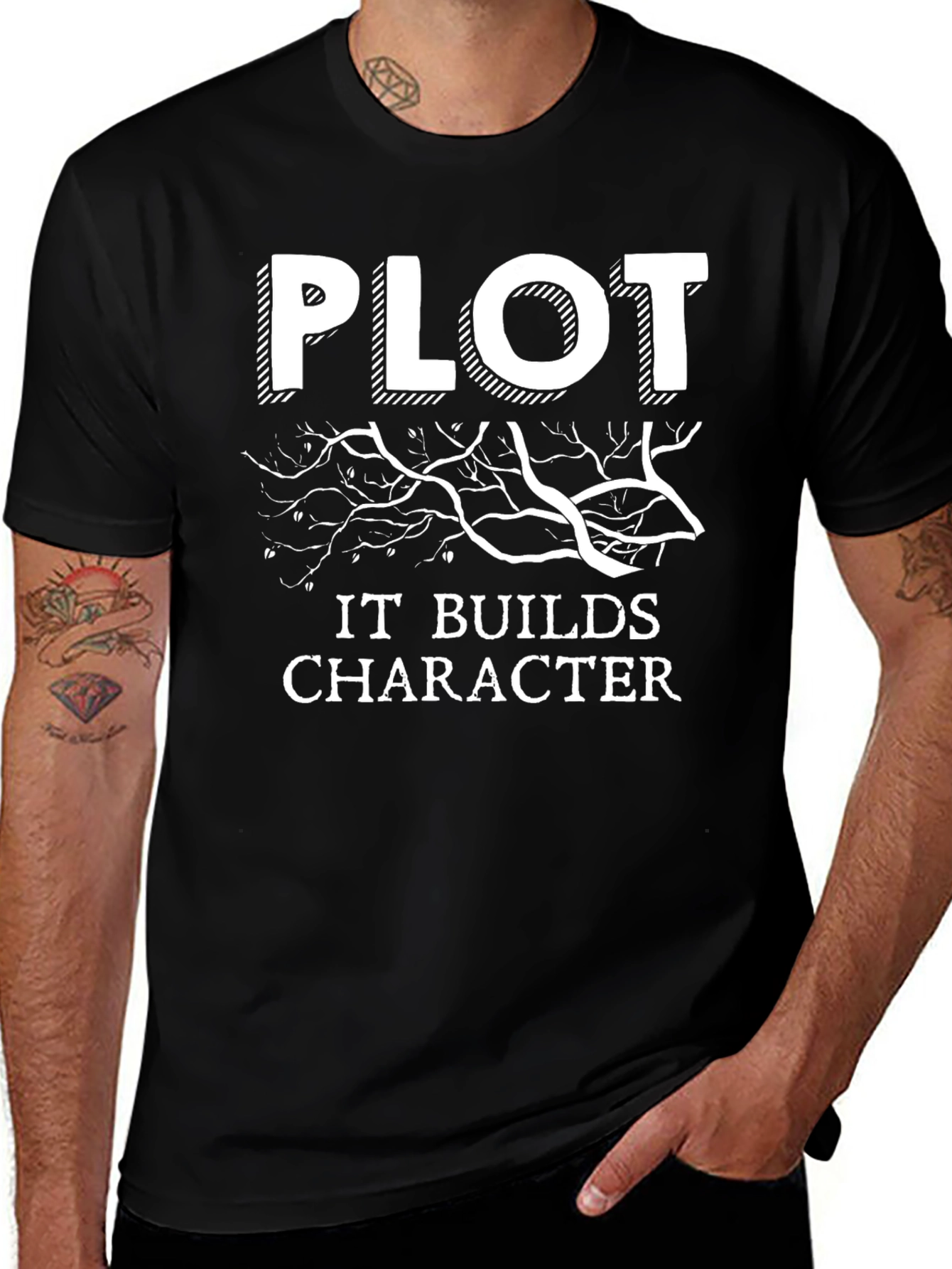 Plot It Builds Character Graphic T-Shirt