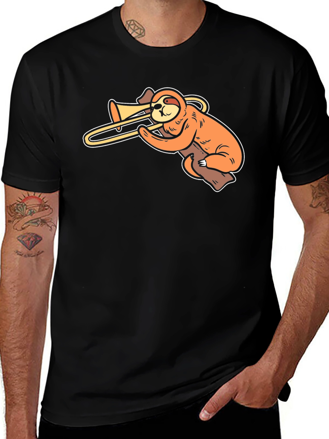 Variant 7 of Sloth Trombone Player T-Shirt