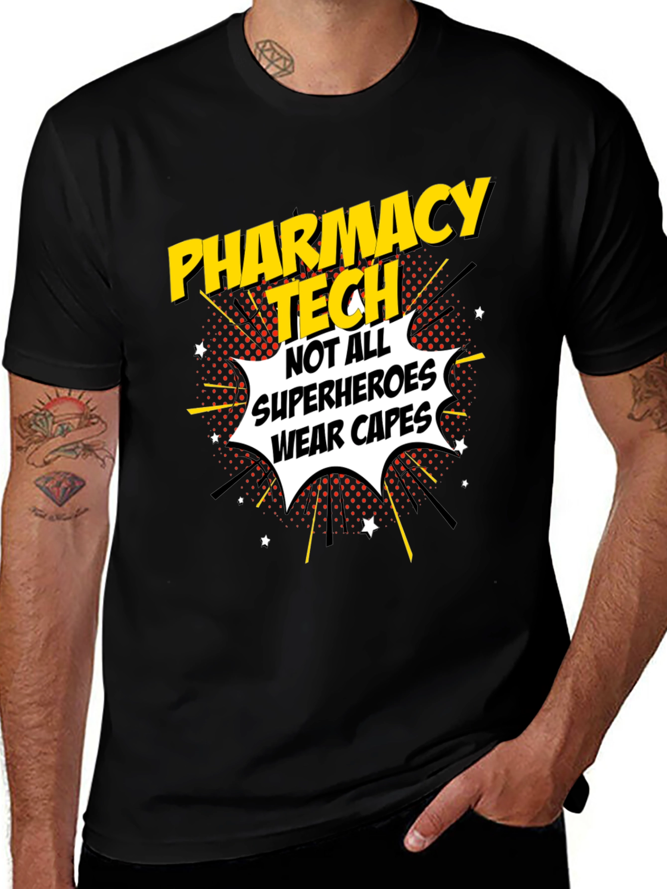 Variant 7 of Pharmacy Tech Superhero Graphic T-Shirt