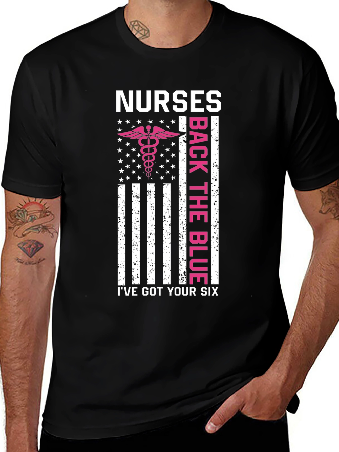 Variant 24 of Nurses Back the Blue Graphic Tee
