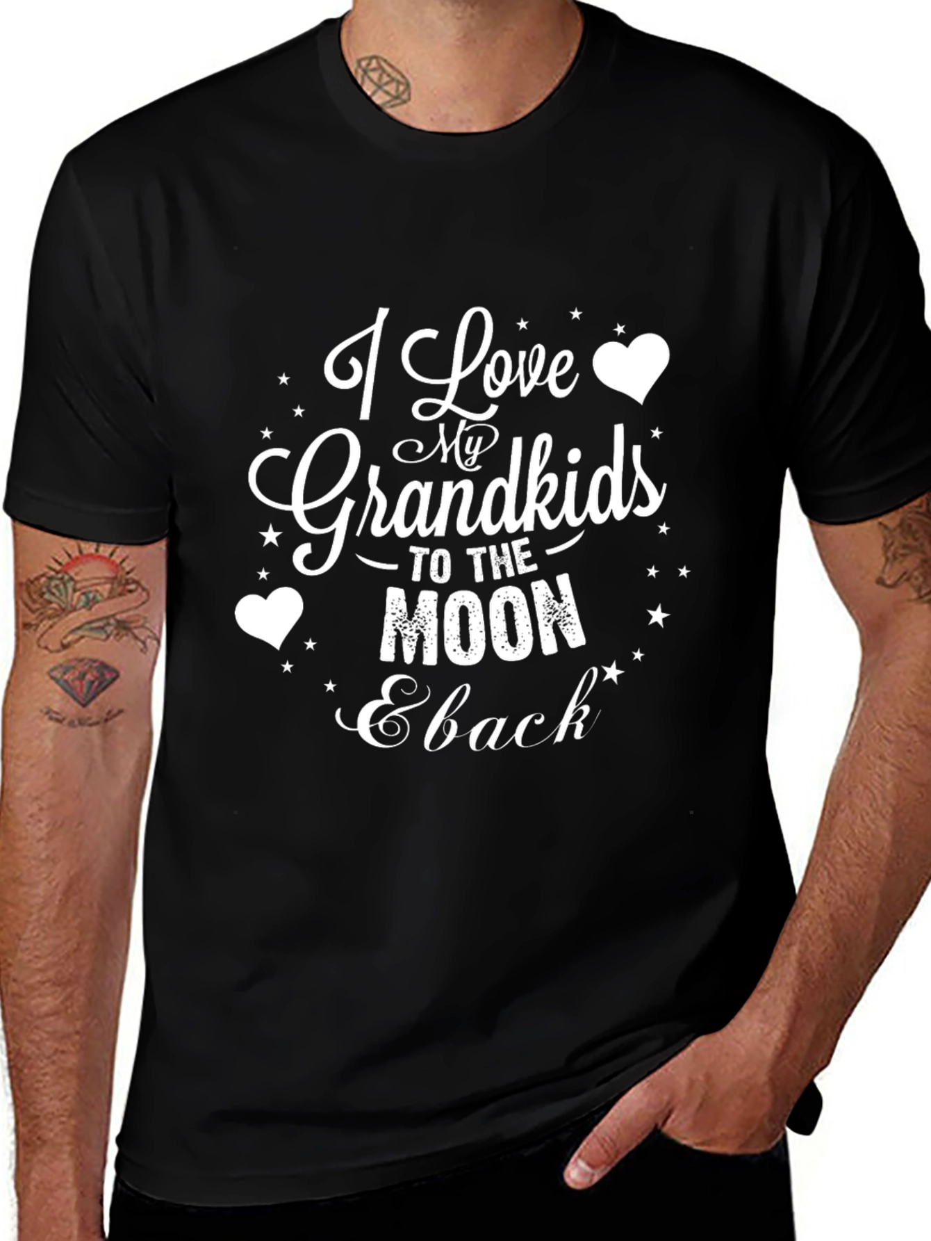Variant 17 of I Love My Grandkids T-Shirt: Moon & Back Graphic Tee