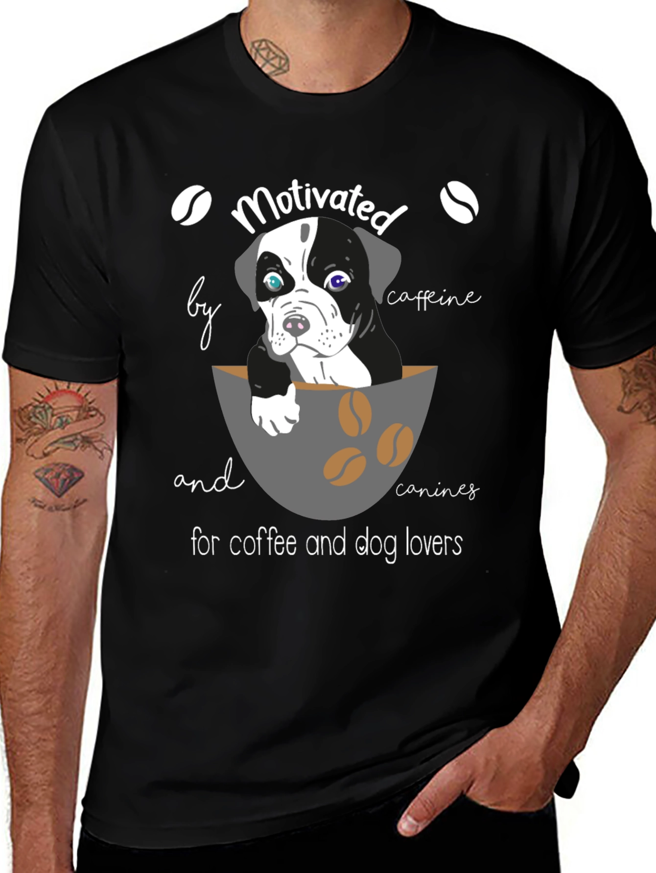 Variant 24 of Motivated by Coffee and Canines Dog T-Shirt