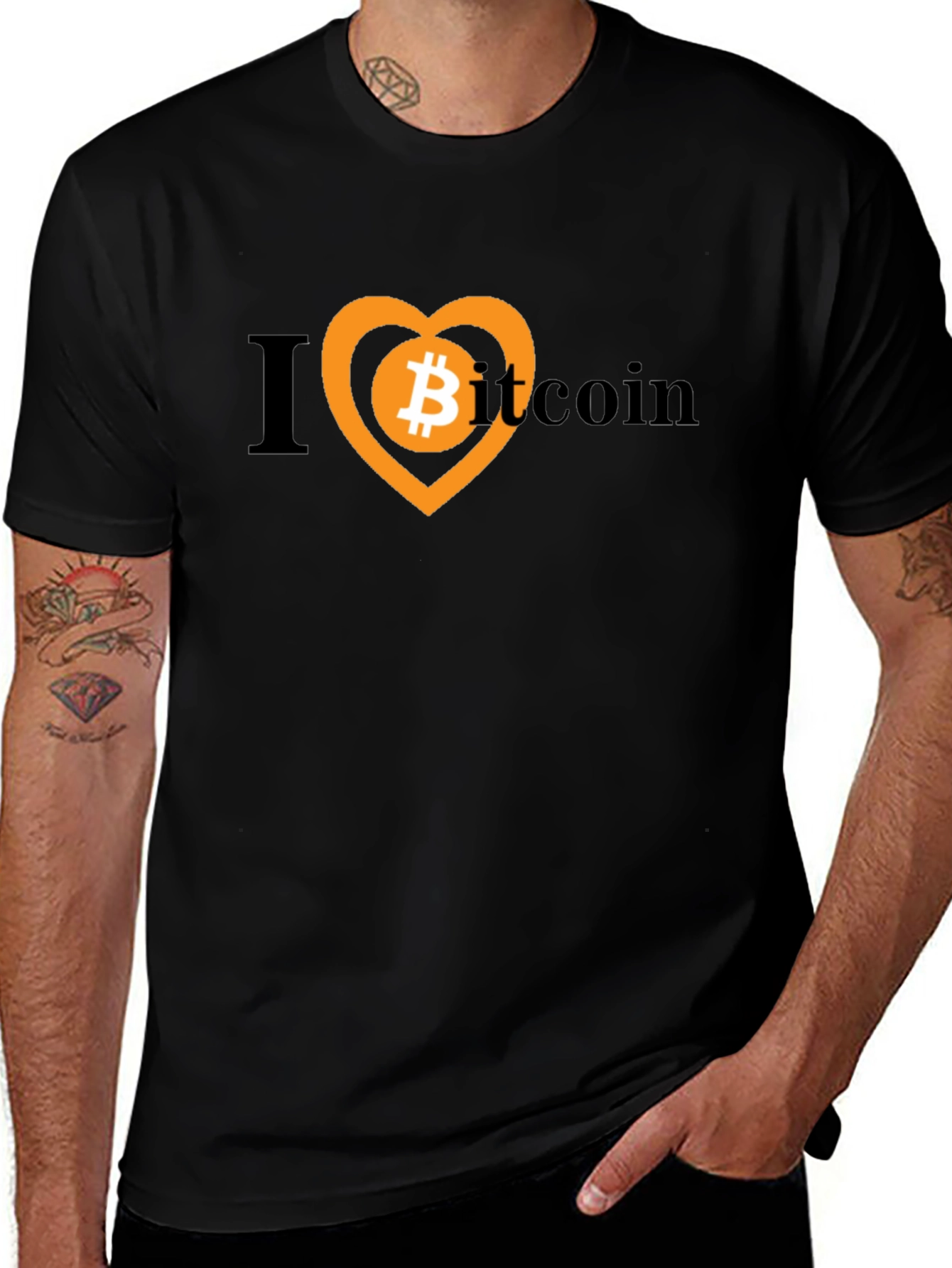 I Heart Bitcoin Black Tee - Crypto Lover's T-Shirt