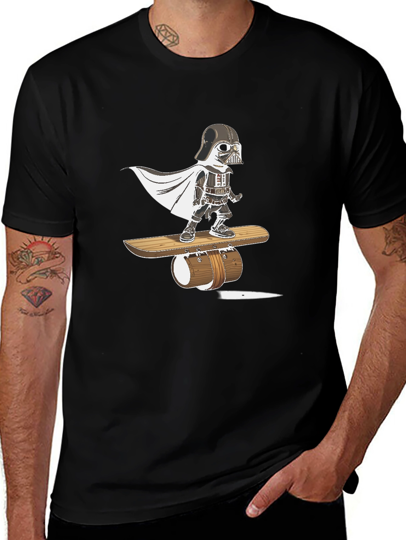 Variant 23 of Darth Vader Surfing T-Shirt - Black