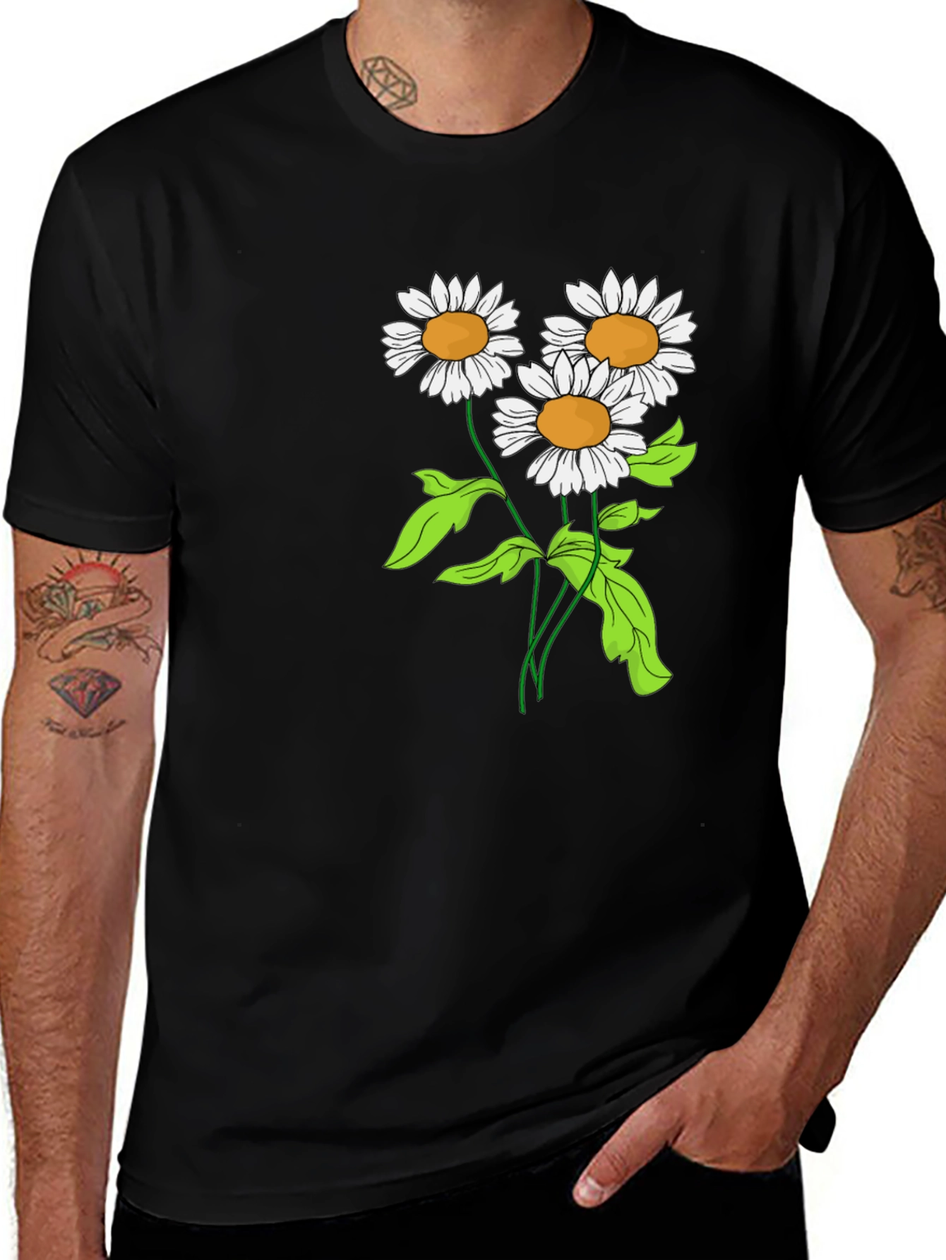Variant 12 of Floral Graphic T-Shirt - Daisy Design