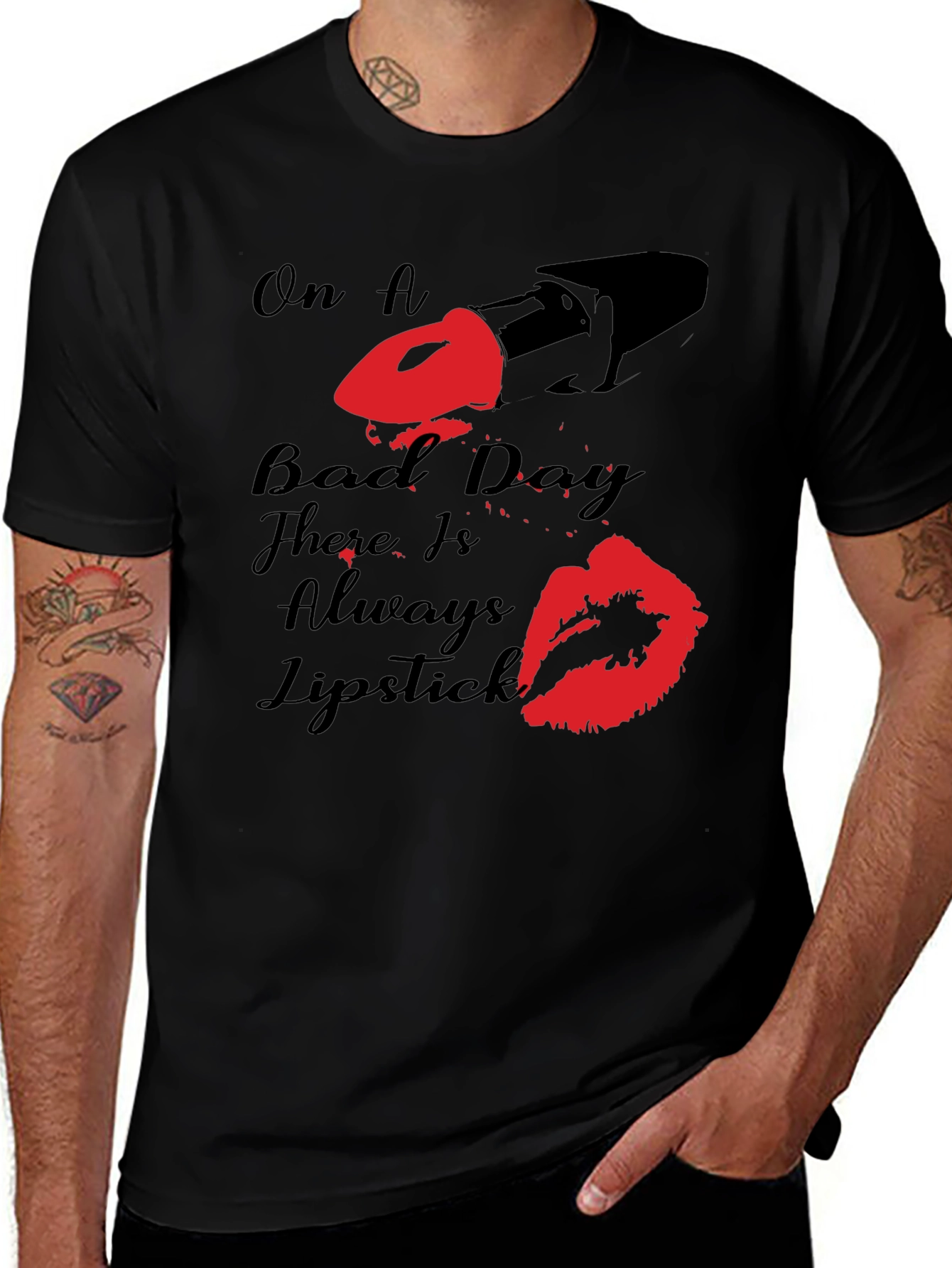 Variant 7 of On A Bad Day Lipstick T-Shirt