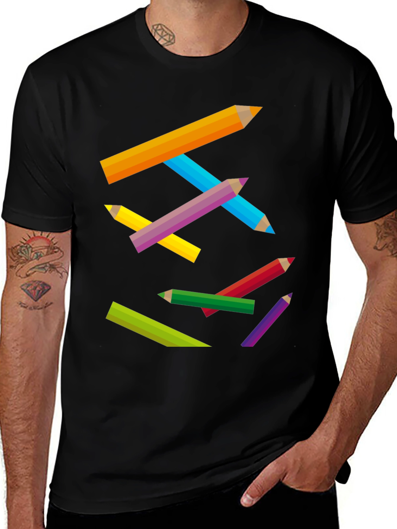 Colorful Pencils Graphic Tee - Artist's Dream