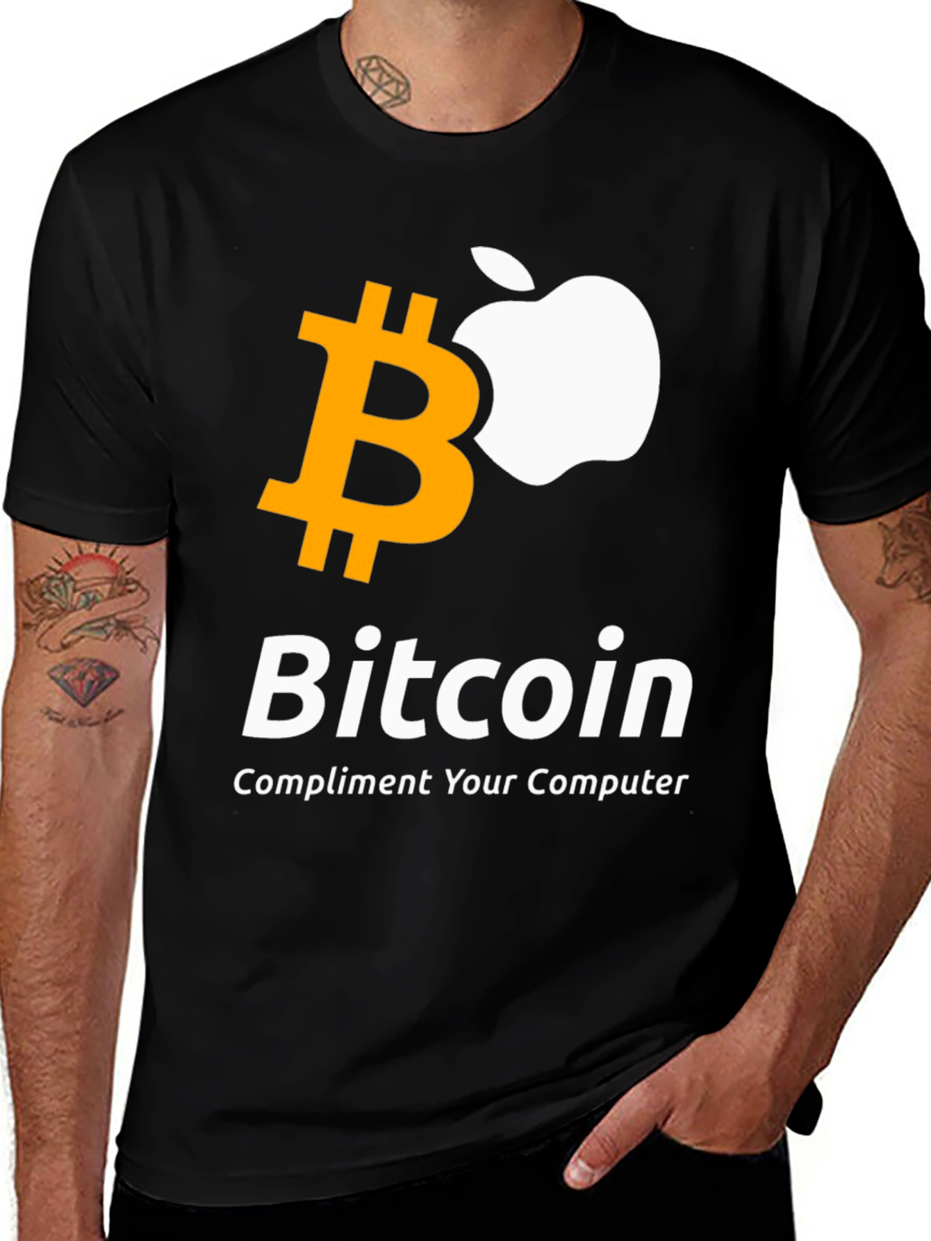 Bitcoin Apple Parody Black T-Shirt