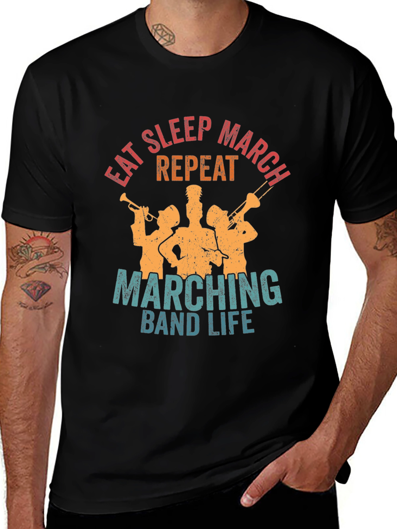 Variant 28 of Eat Sleep March Repeat Band Life Tee