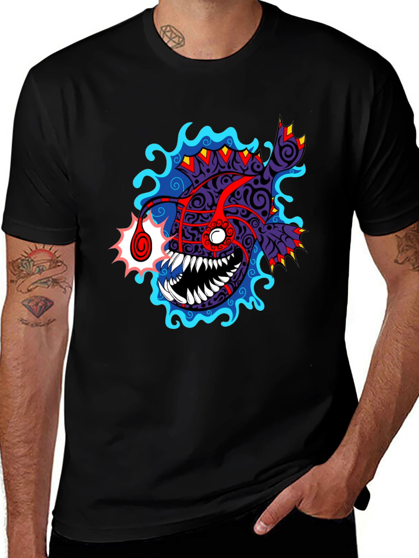 Variant 12 of Angler Fish Graphic Tee - Deep Sea Predator