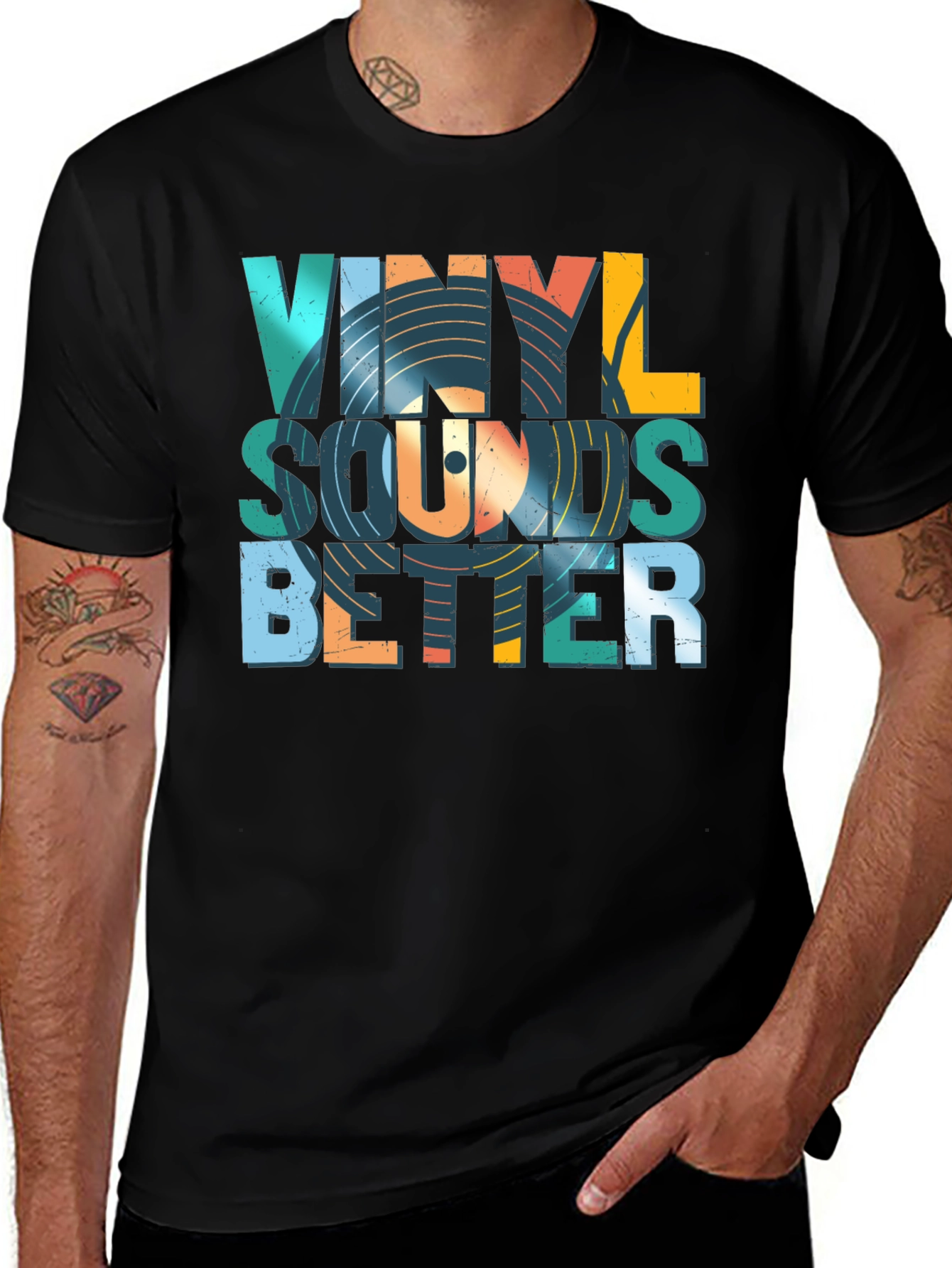 Variant 21 of Vinyl Sounds Better Graphic T-Shirt