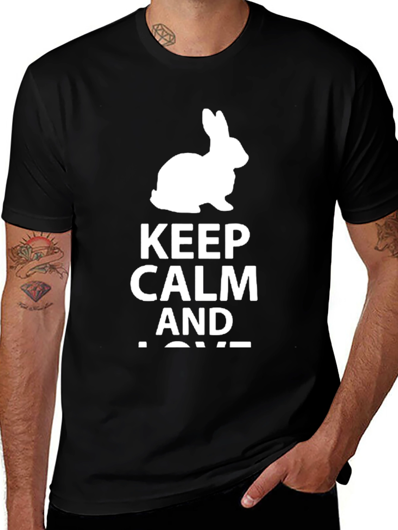 Variant 2 of Keep Calm Rabbit Graphic Tee