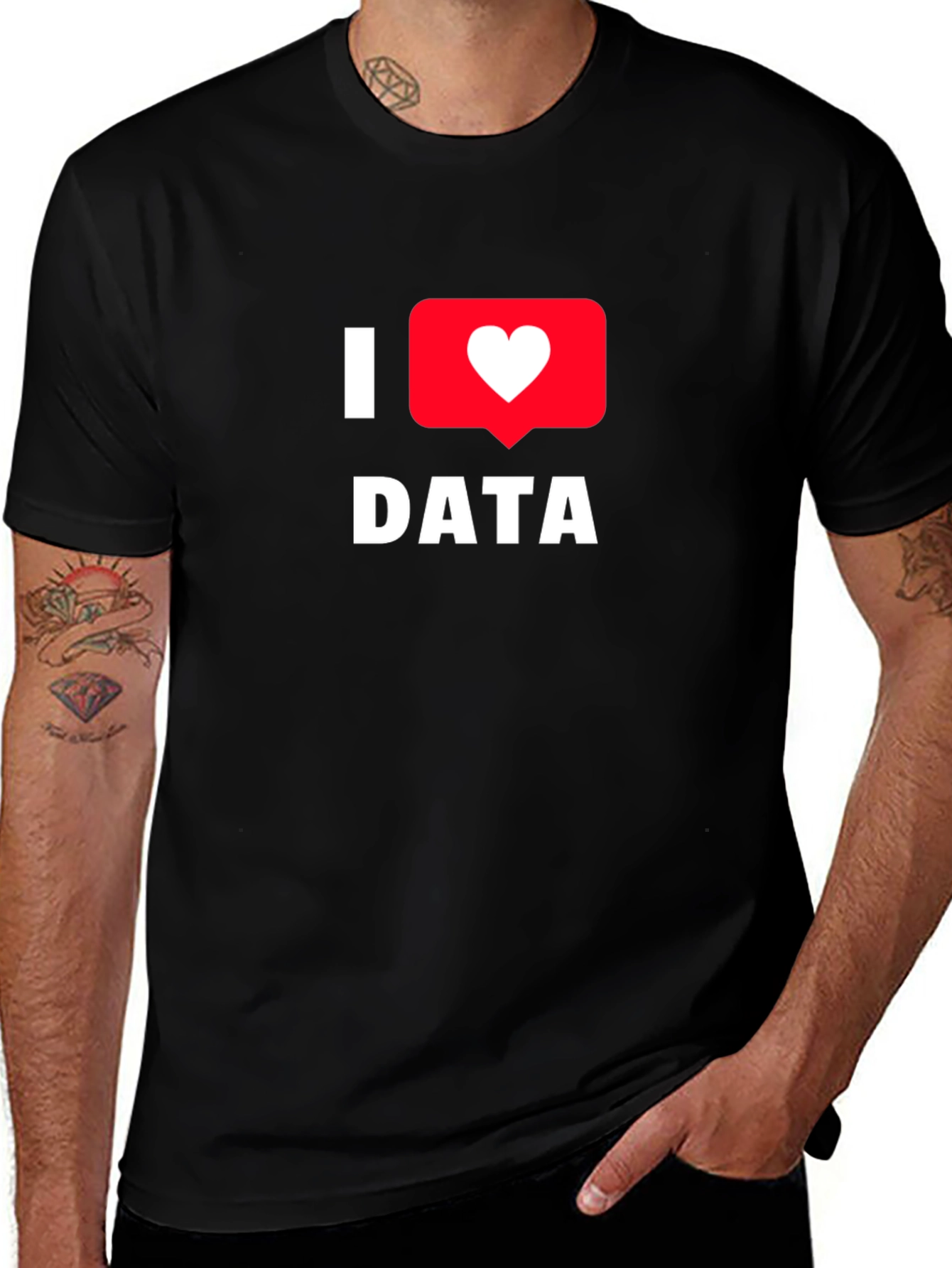 Variant 9 of I Love Data T-Shirt - Black Cotton Tee
