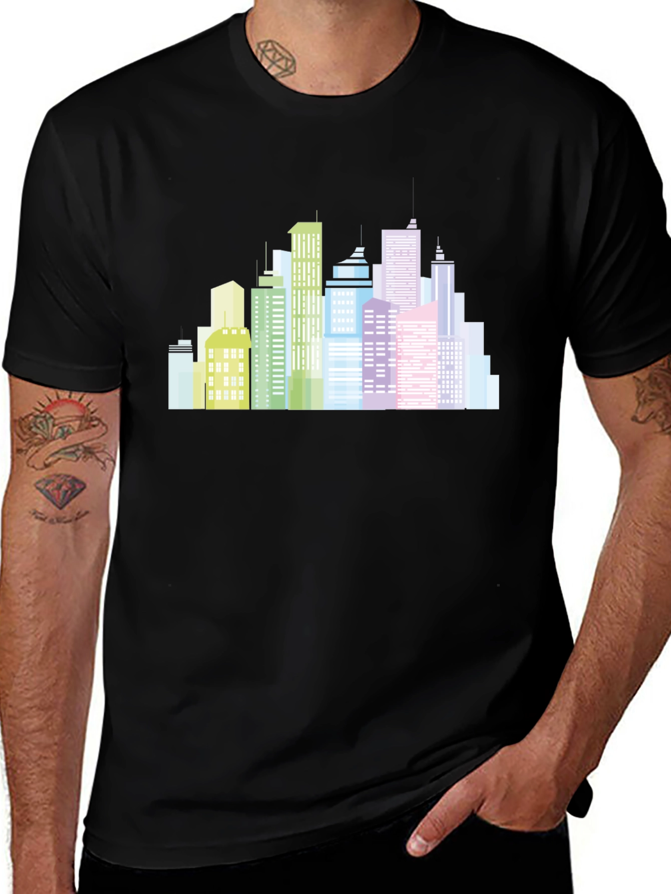 Variant 15 of Cityscape Graphic Tee - Modern Style