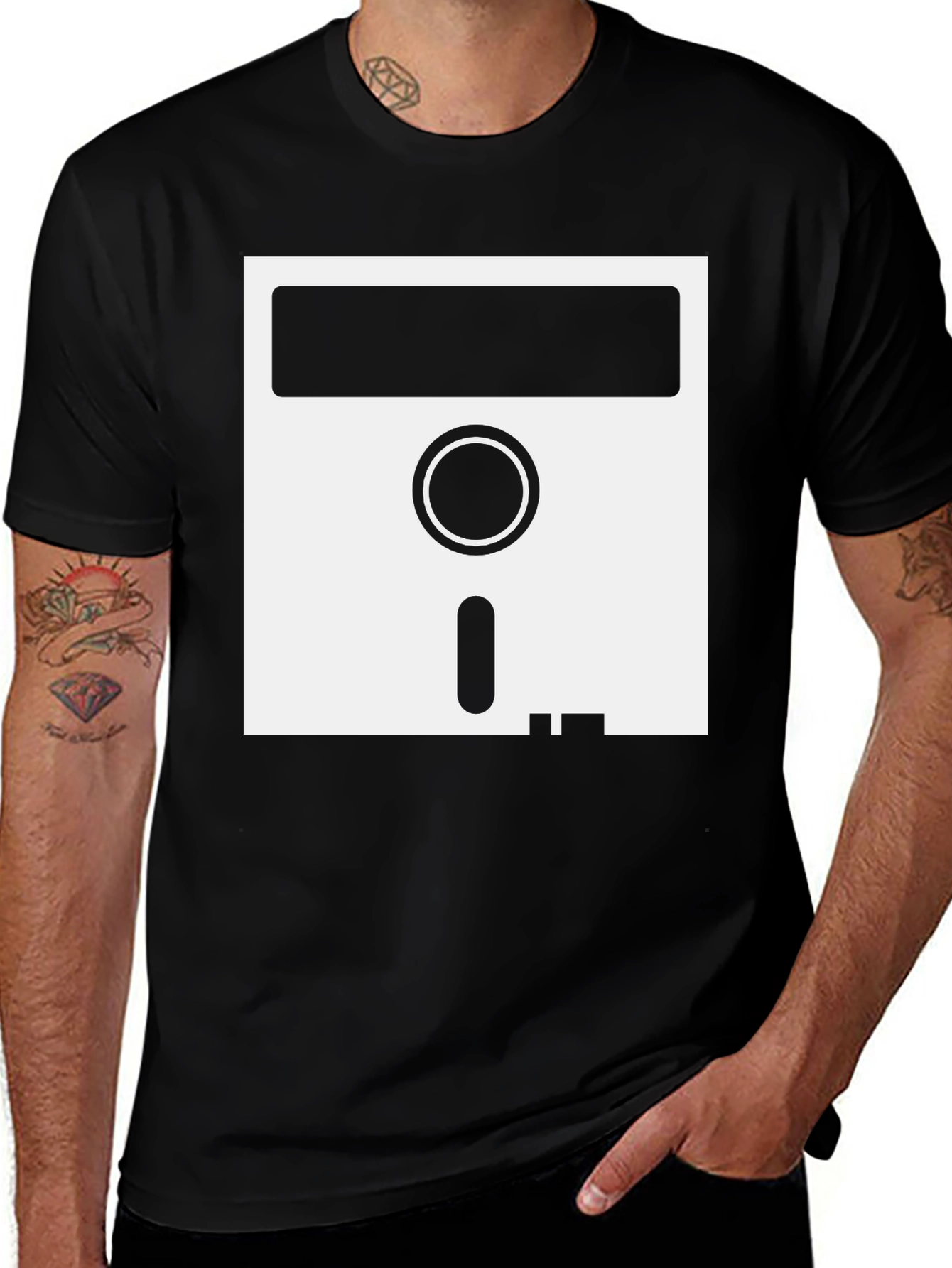 Floppy Disk T-Shirt - Retro Geek Style