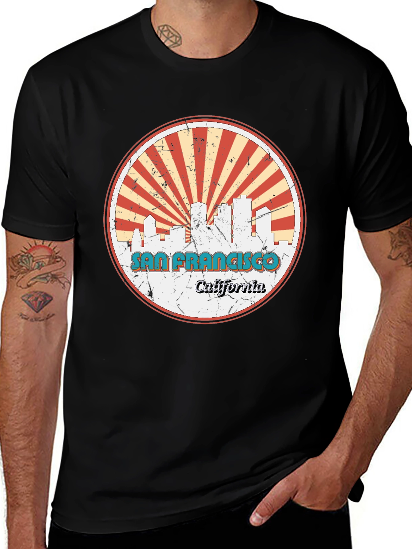 San Francisco Skyline Graphic Tee - Retro Style
