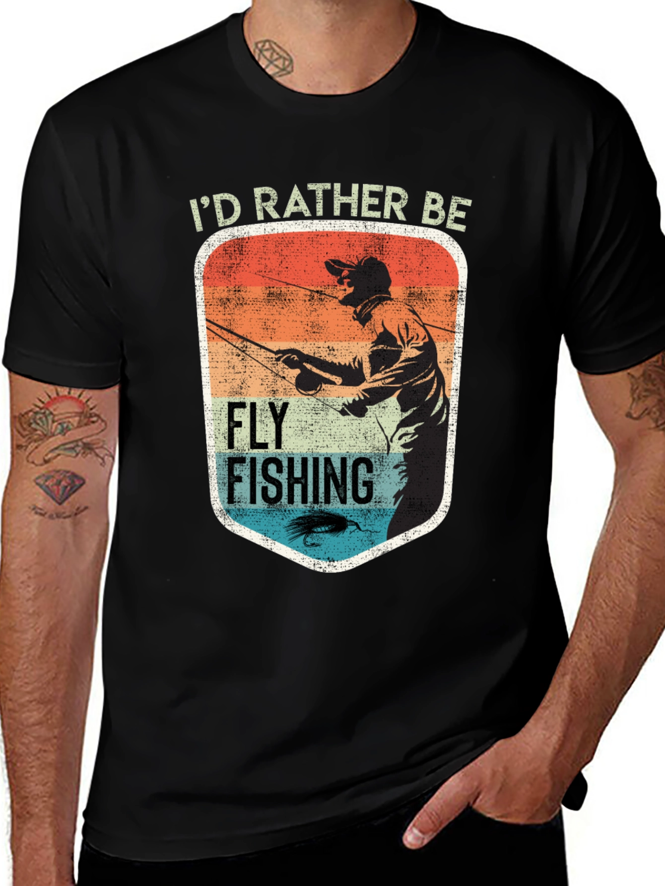 Variant 26 of I'd Rather Be Fly Fishing Graphic T-Shirt