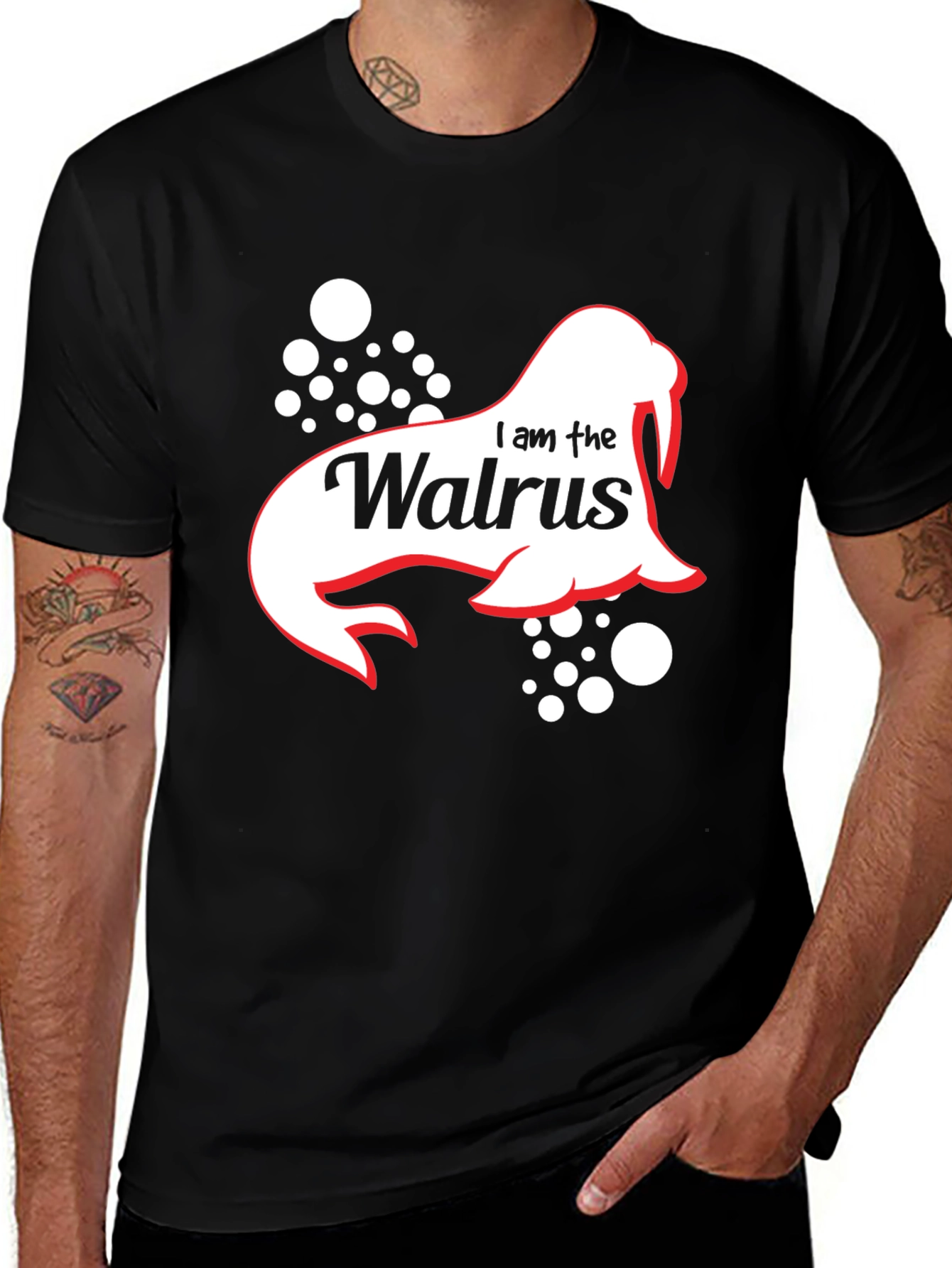 Variant 28 of I Am the Walrus Black Graphic Tee