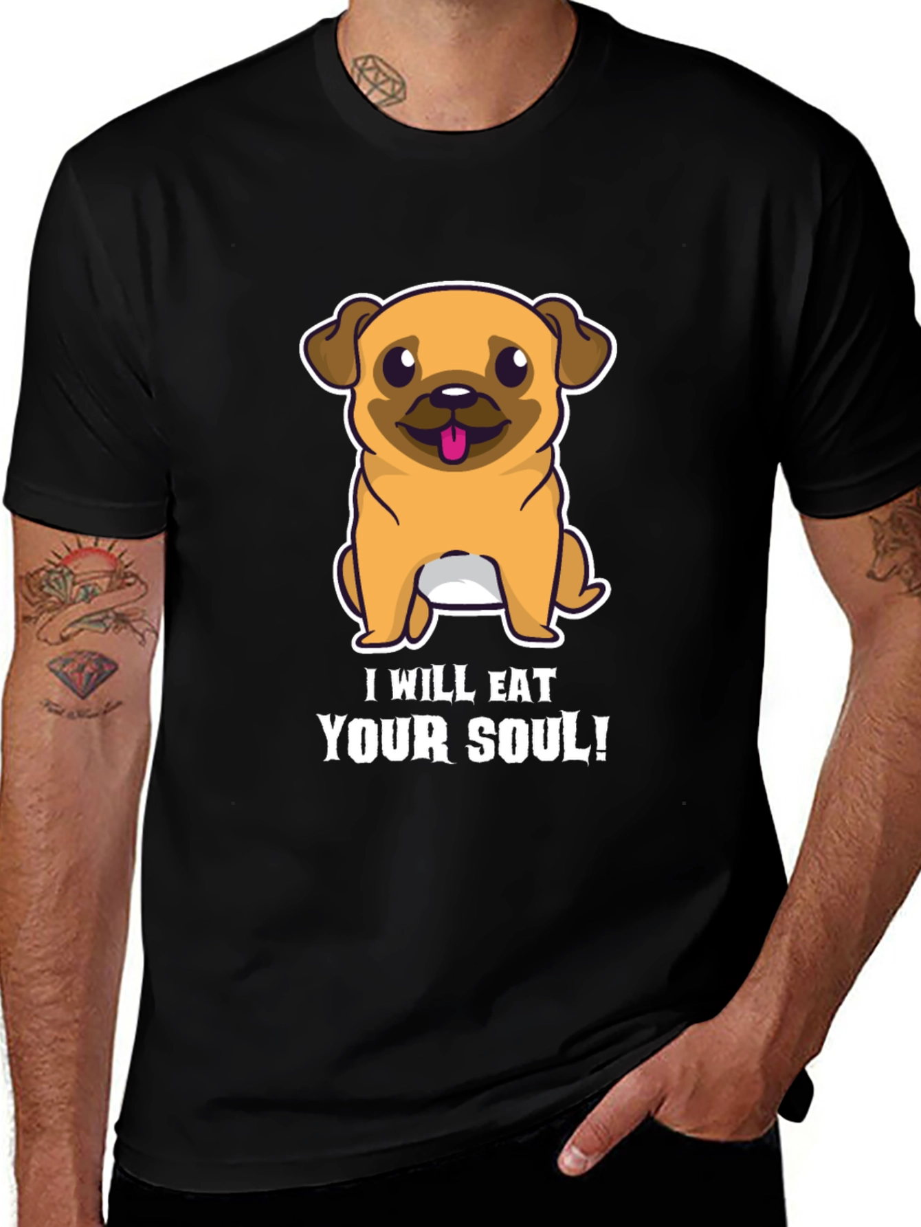 Variant 22 of Eat Your Soul Pug T-Shirt - Funny Dog Tee