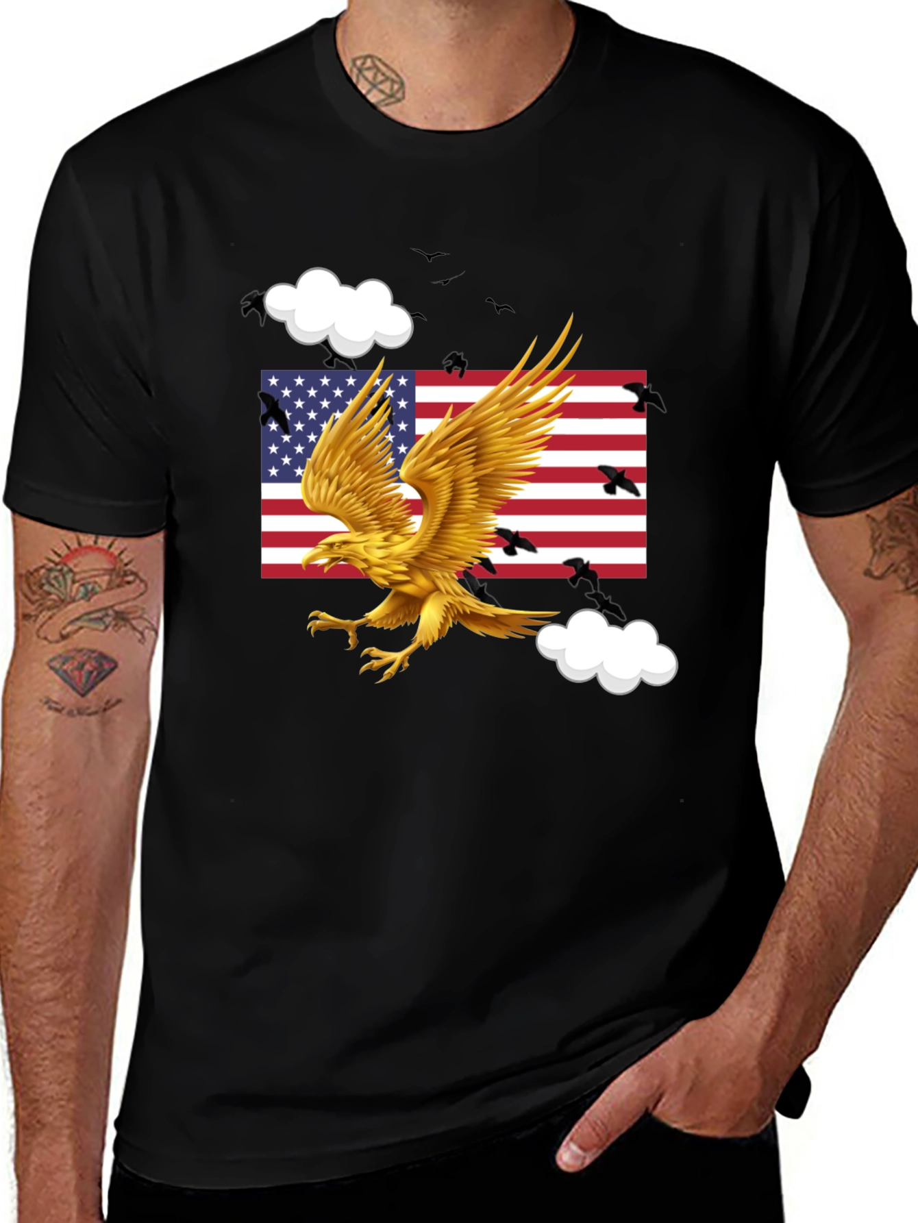 Variant 29 of Patriotic Eagle USA Flag Graphic T-Shirt