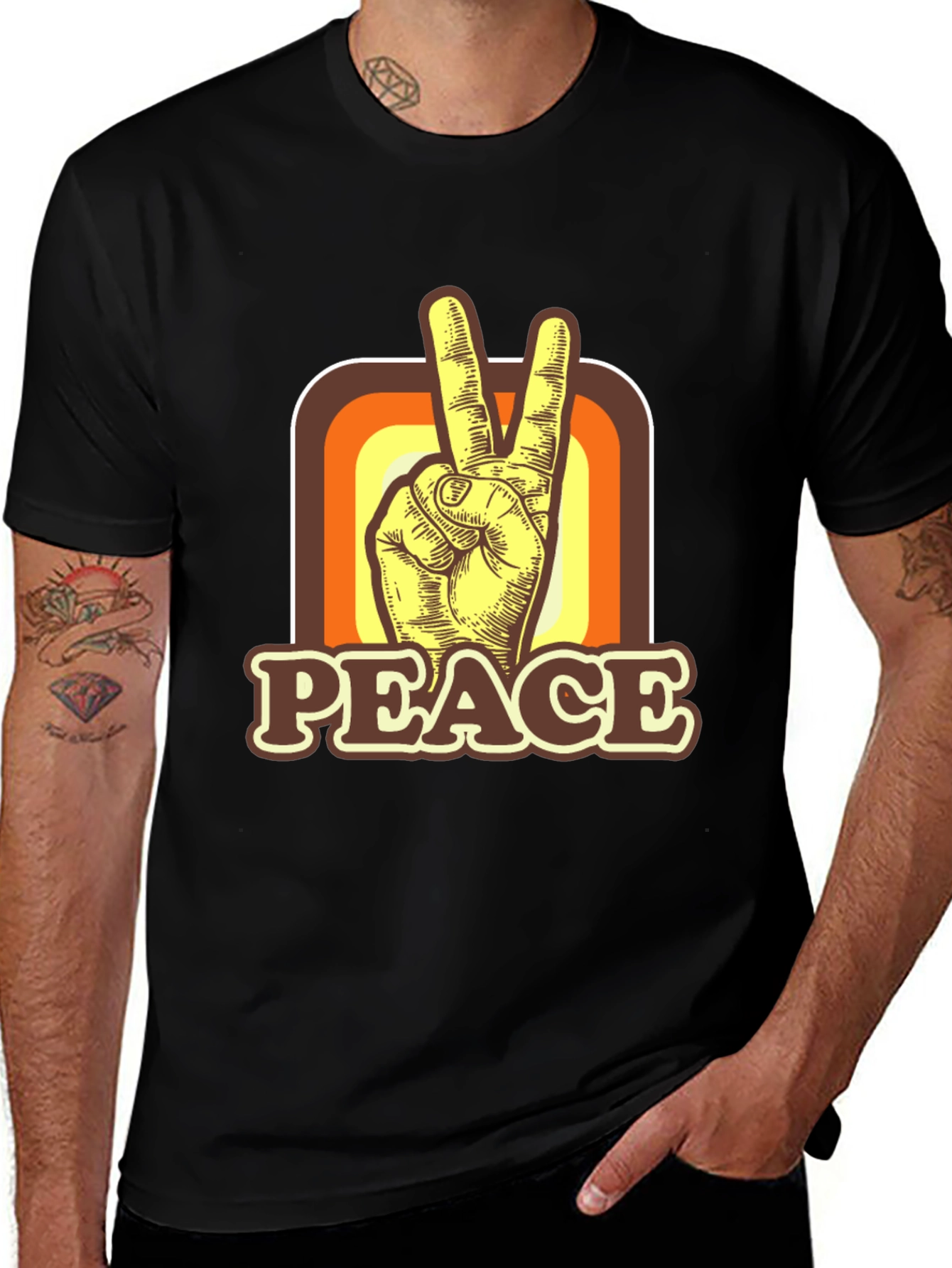 Variant 23 of Peace Sign Retro Graphic T-Shirt