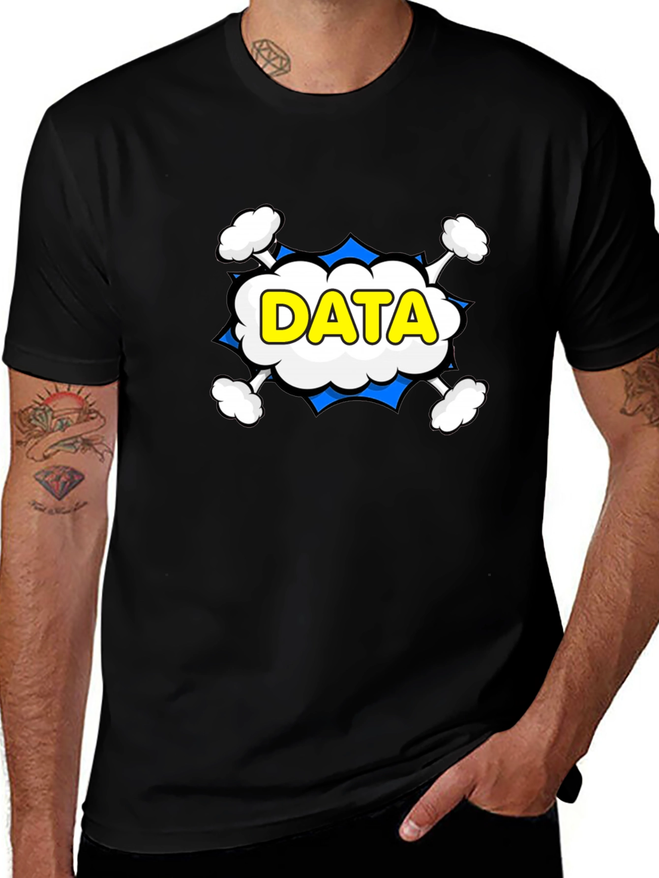 Data Comic Style Graphic T-Shirt