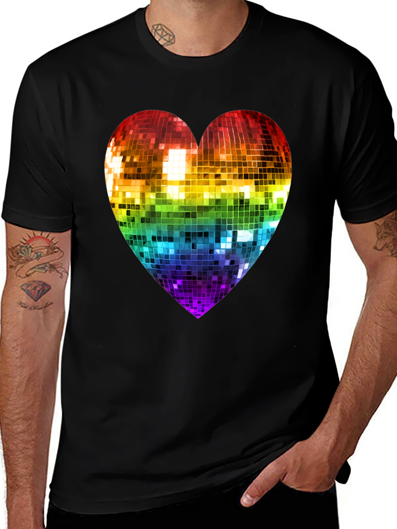 Variant 4 of Rainbow Disco Heart T-Shirt