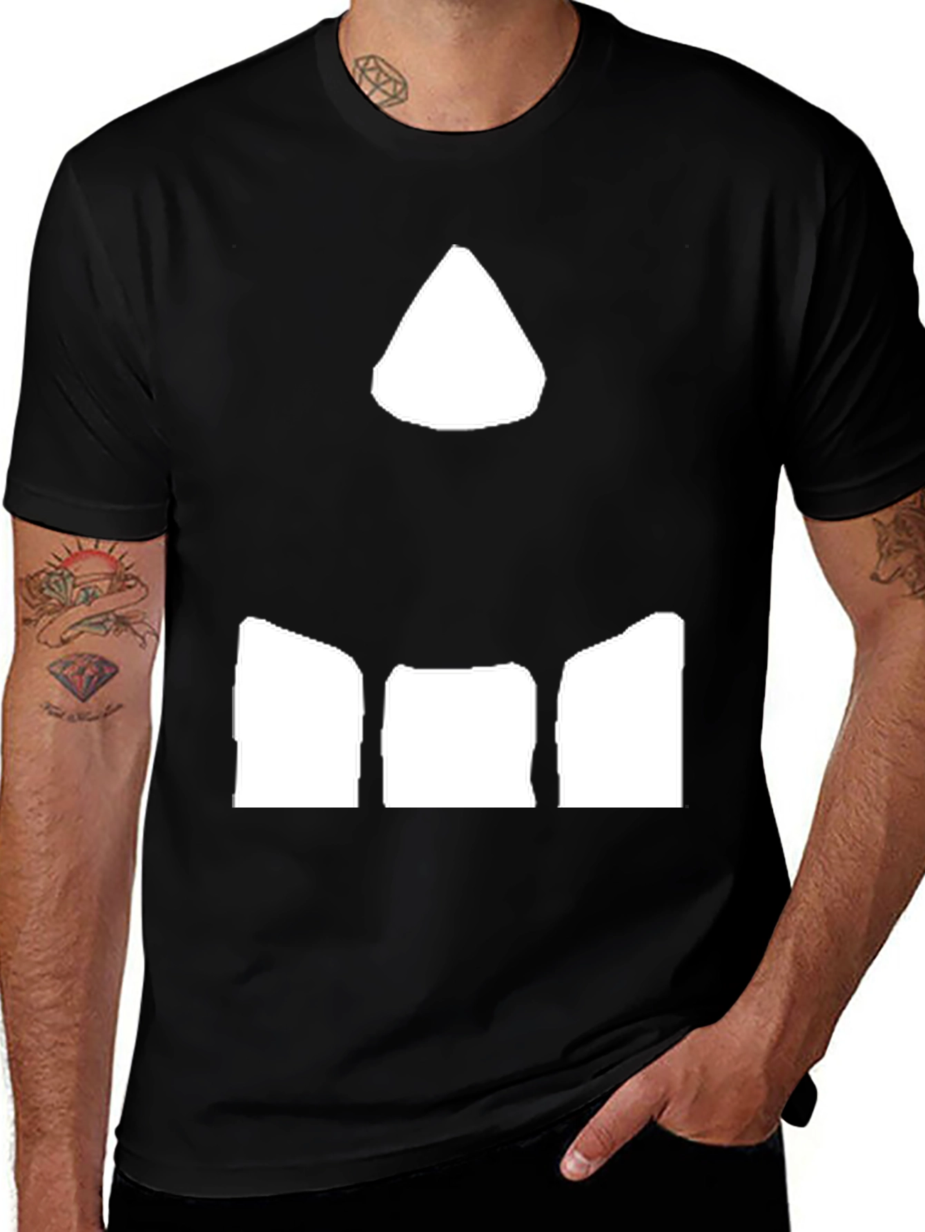Variant 15 of Abstract Graphic Tee - Black Cotton Blend