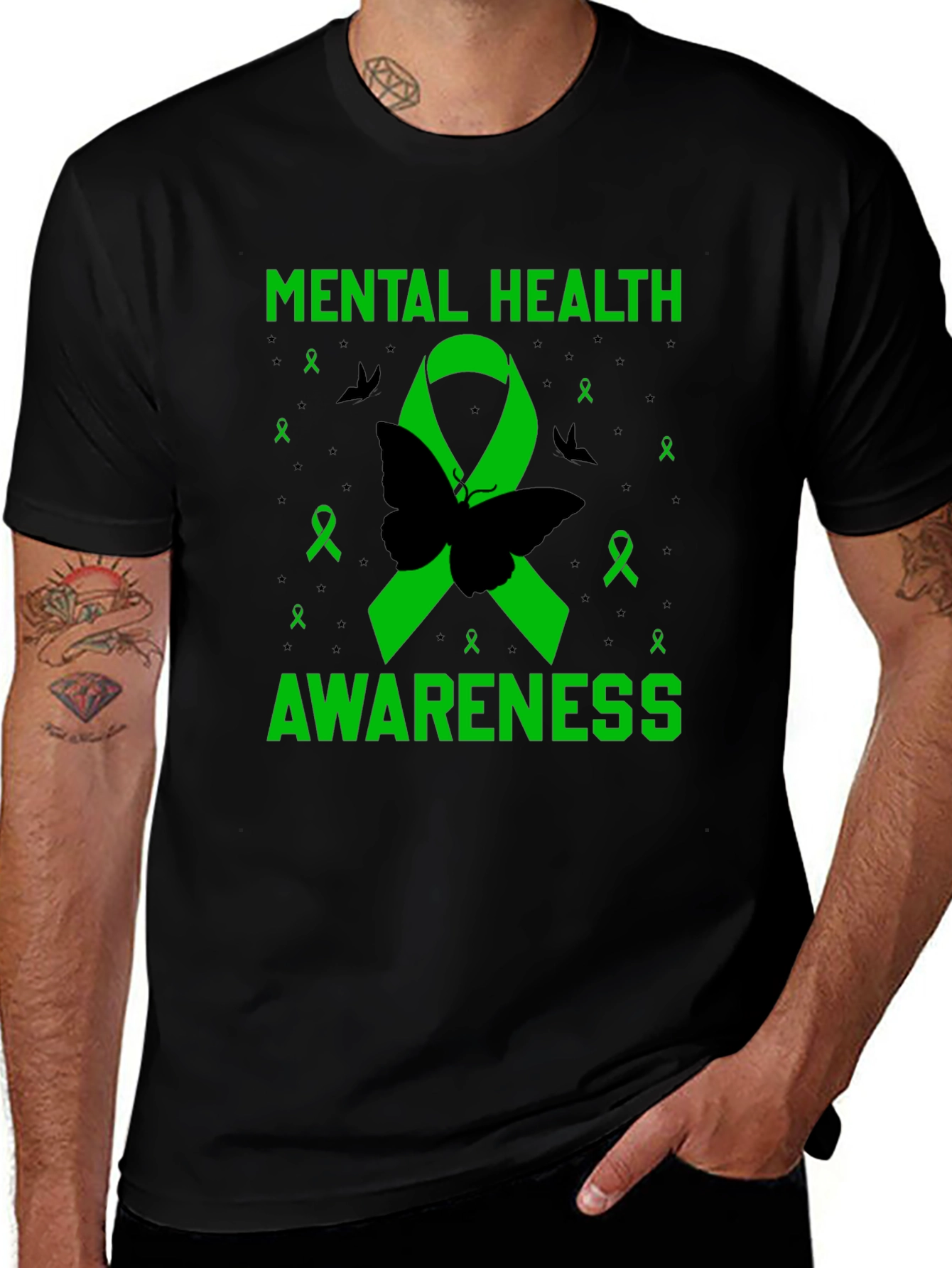 Variant 7 of Mental Health Awareness Butterfly Ribbon T-Shirt