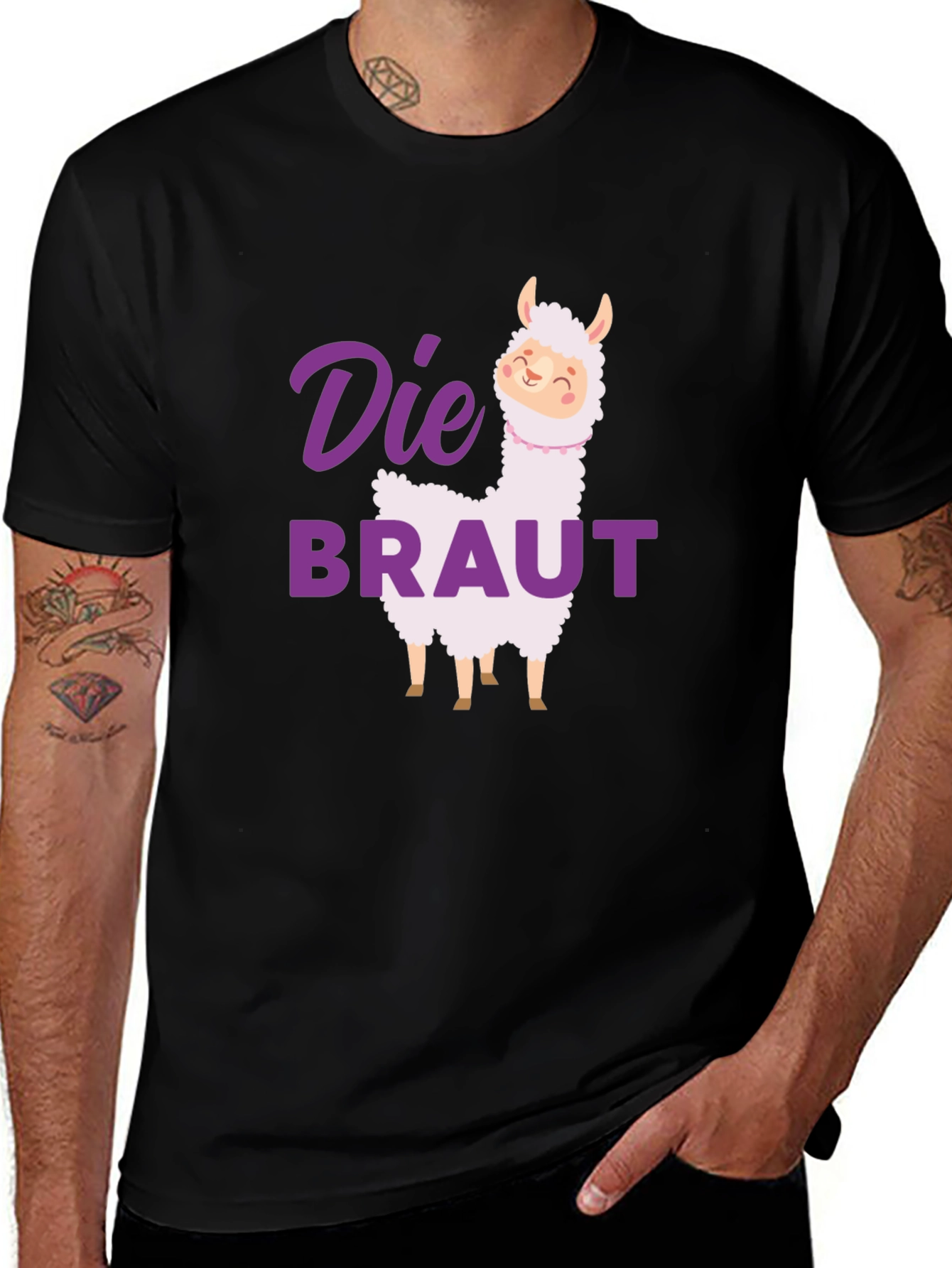 Die Braut Llama T-Shirt - Bride's Crew