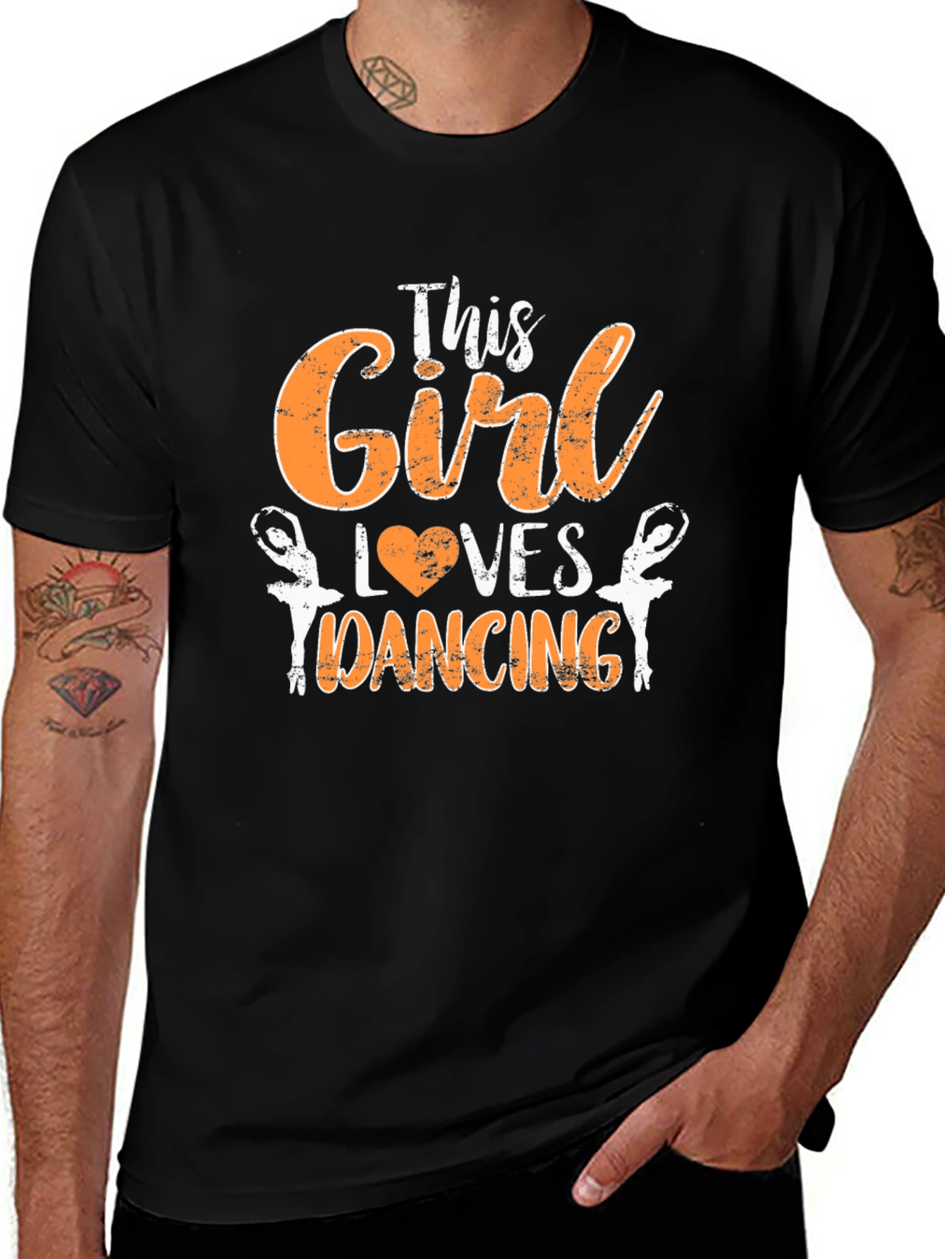Variant 17 of This Girl Loves Dancing T-Shirt - Black