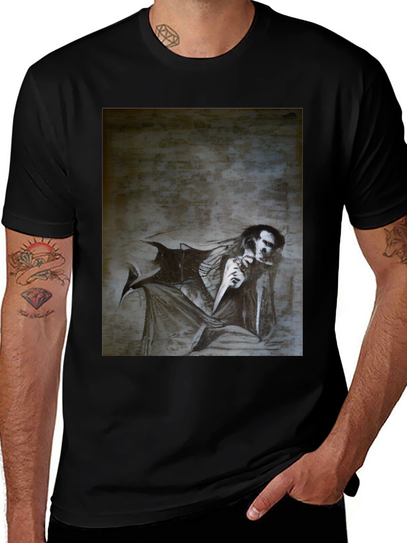 Variant 4 of Dark Fantasy T-Shirt: Gothic Style Tee