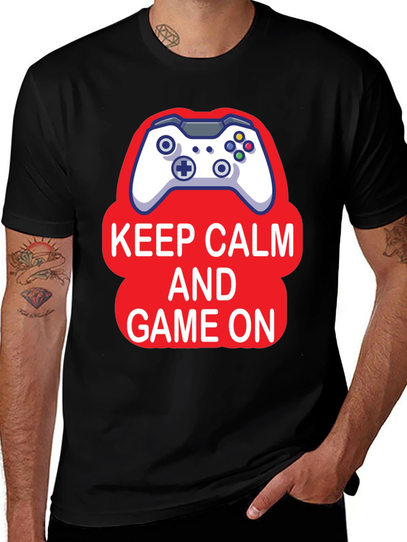 Variant 29 of Keep Calm and Game On Black T-Shirt
