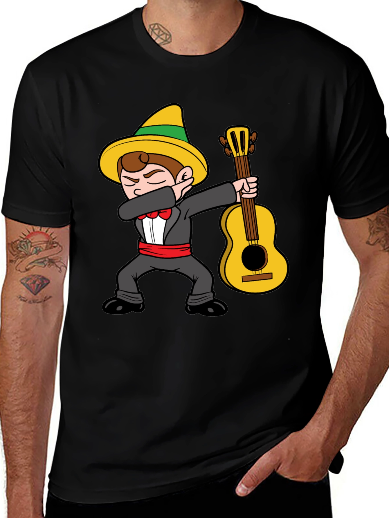 Variant 14 of Dabbing Mariachi Cartoon Graphic T-Shirt