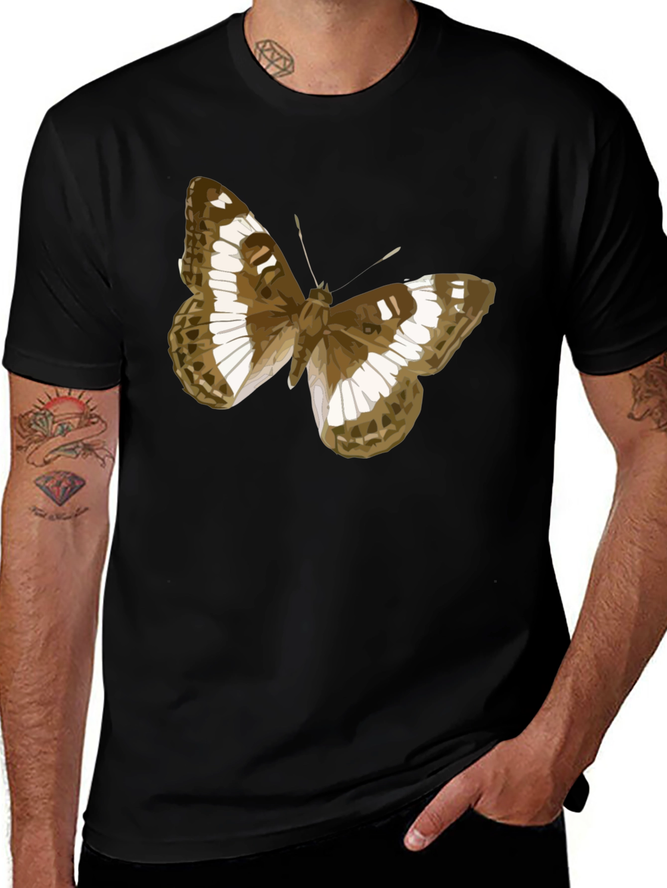 Variant 27 of Butterfly Graphic Tee - Stylish Black T-Shirt