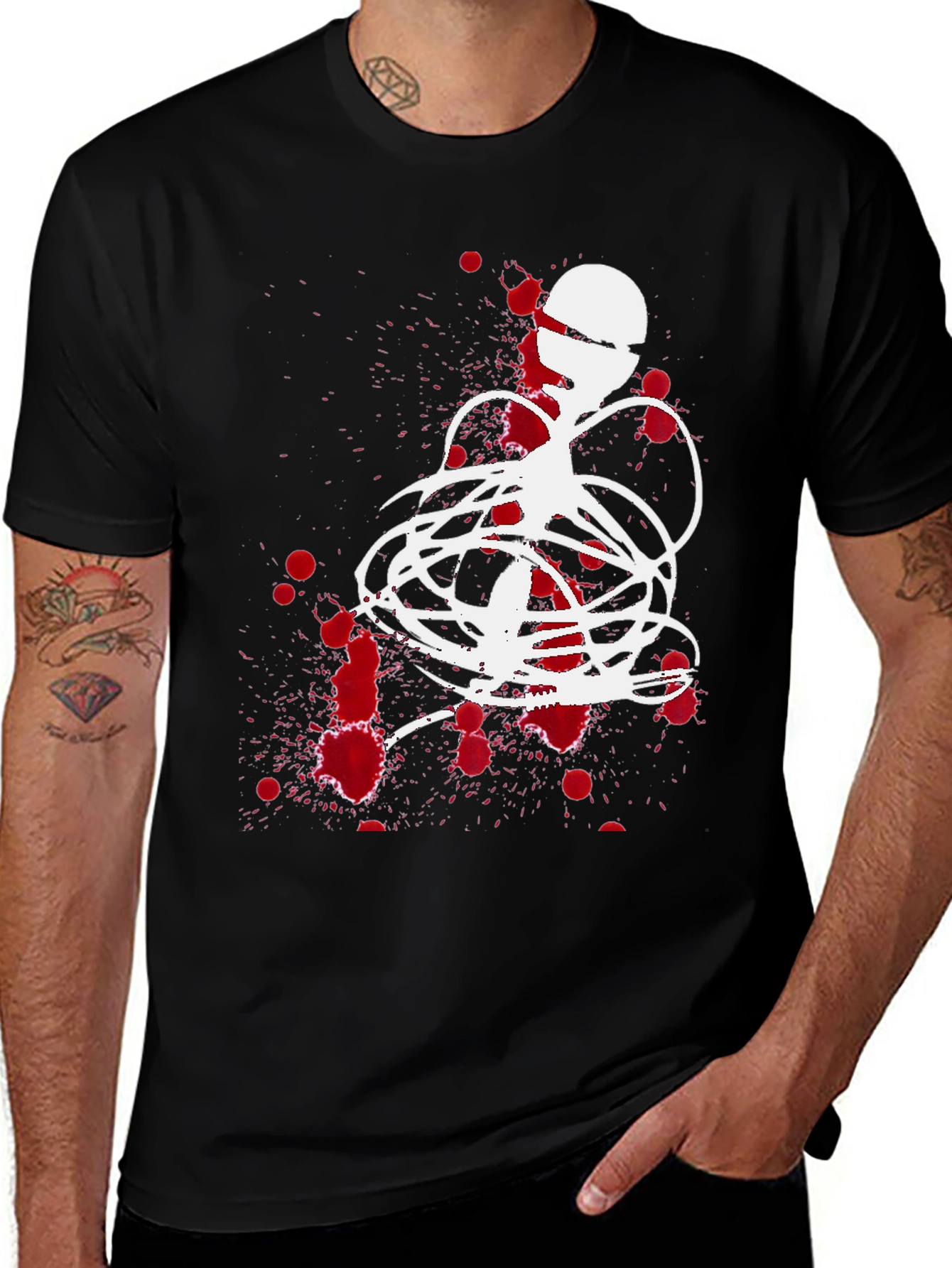 Variant 7 of Abstract Graphic Print Black T-Shirt