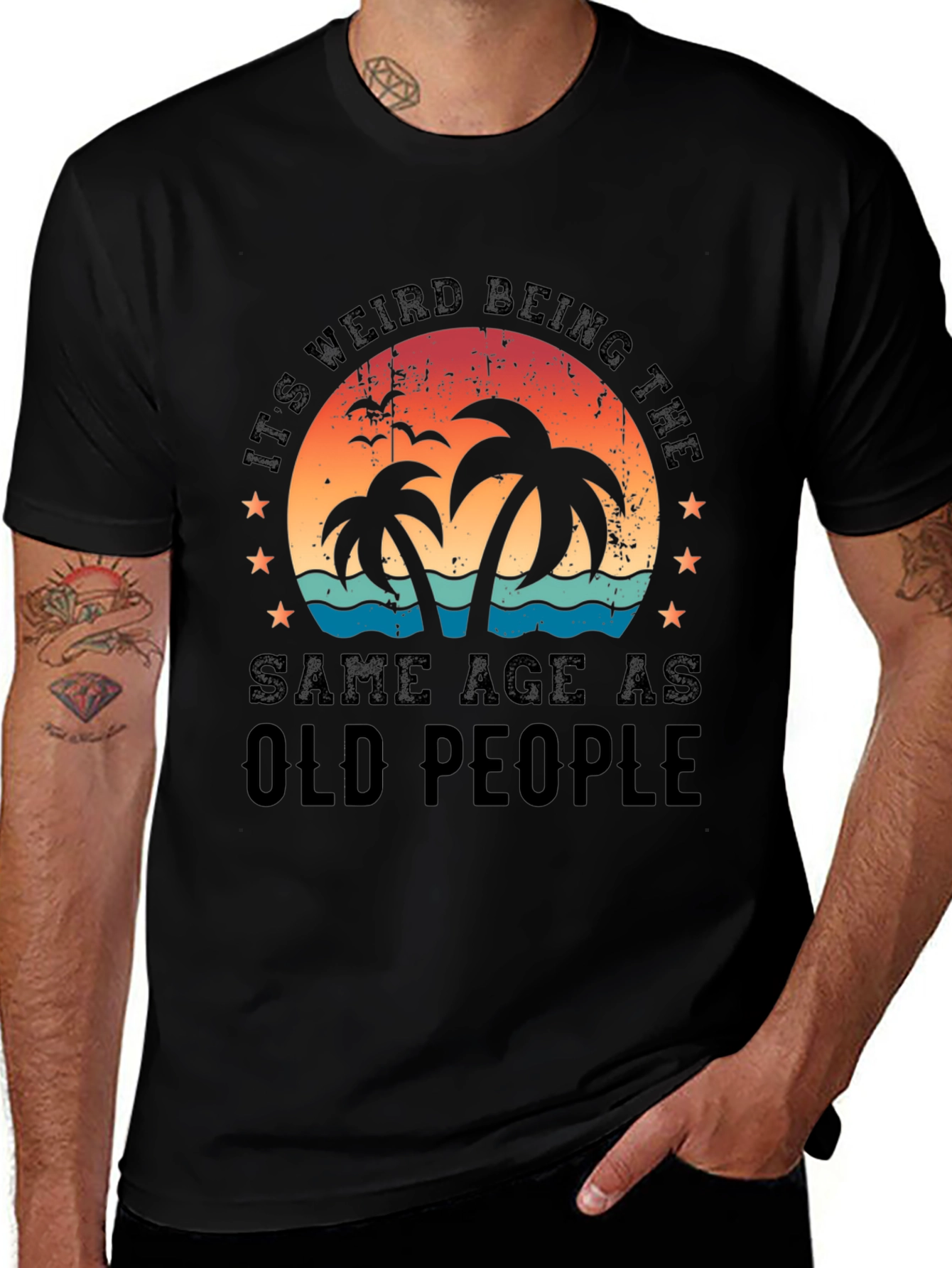 Variant 23 of Funny Old People Black Graphic T-Shirt